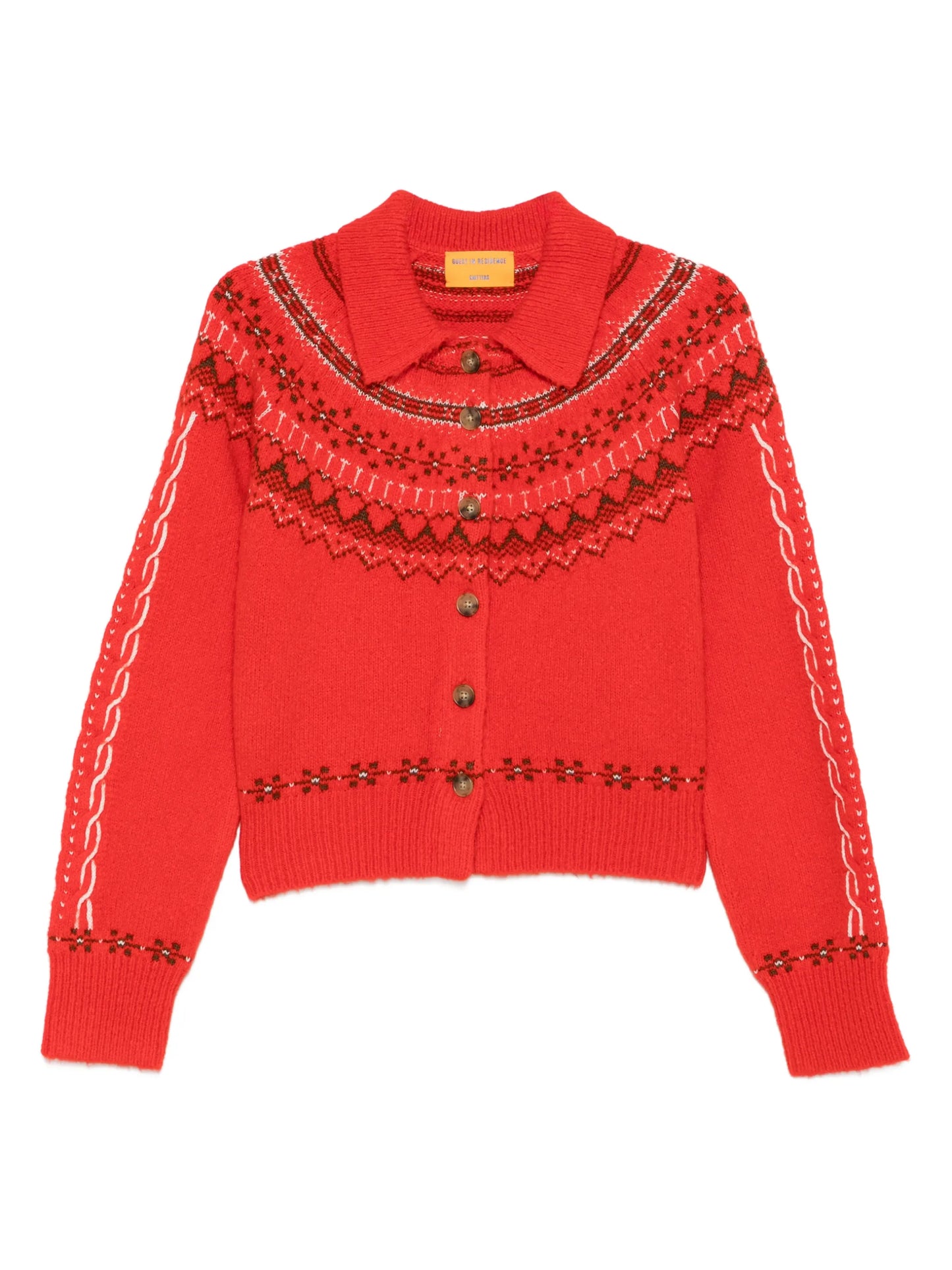 patterned button cardigan