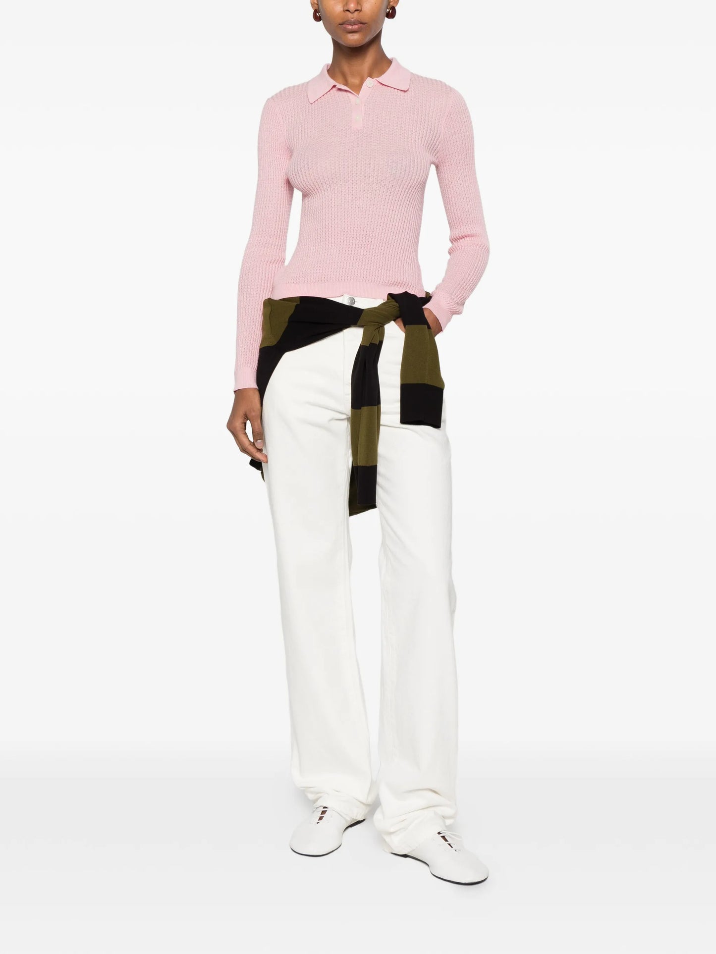 long-sleeve polo top