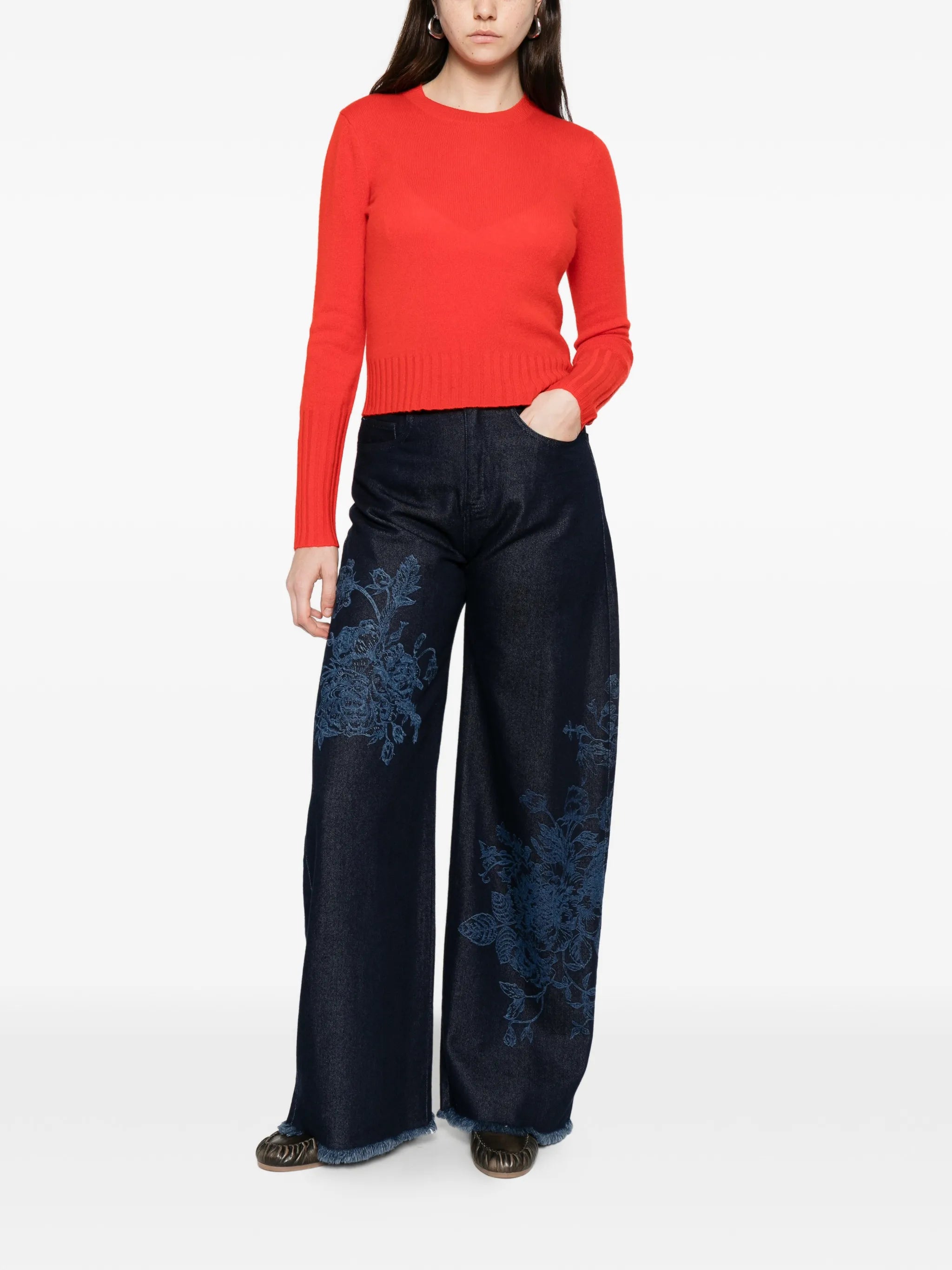 crew-neck knit sweater