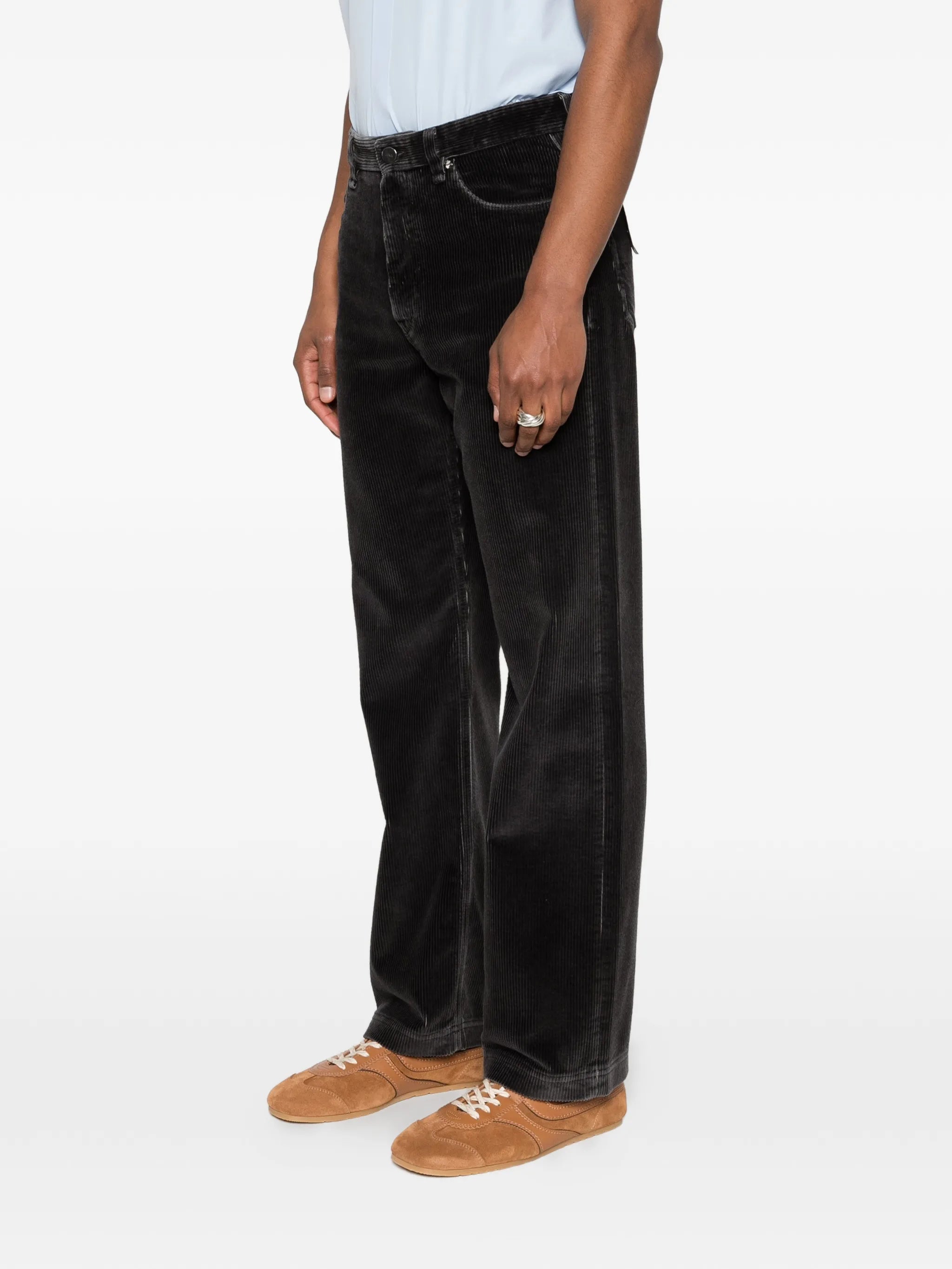 corduroy straight-leg trousers
