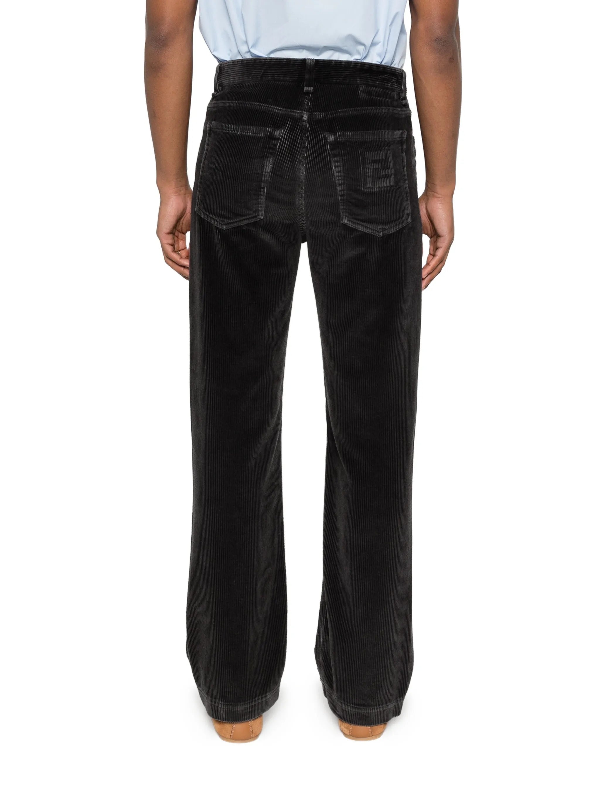 corduroy straight-leg trousers