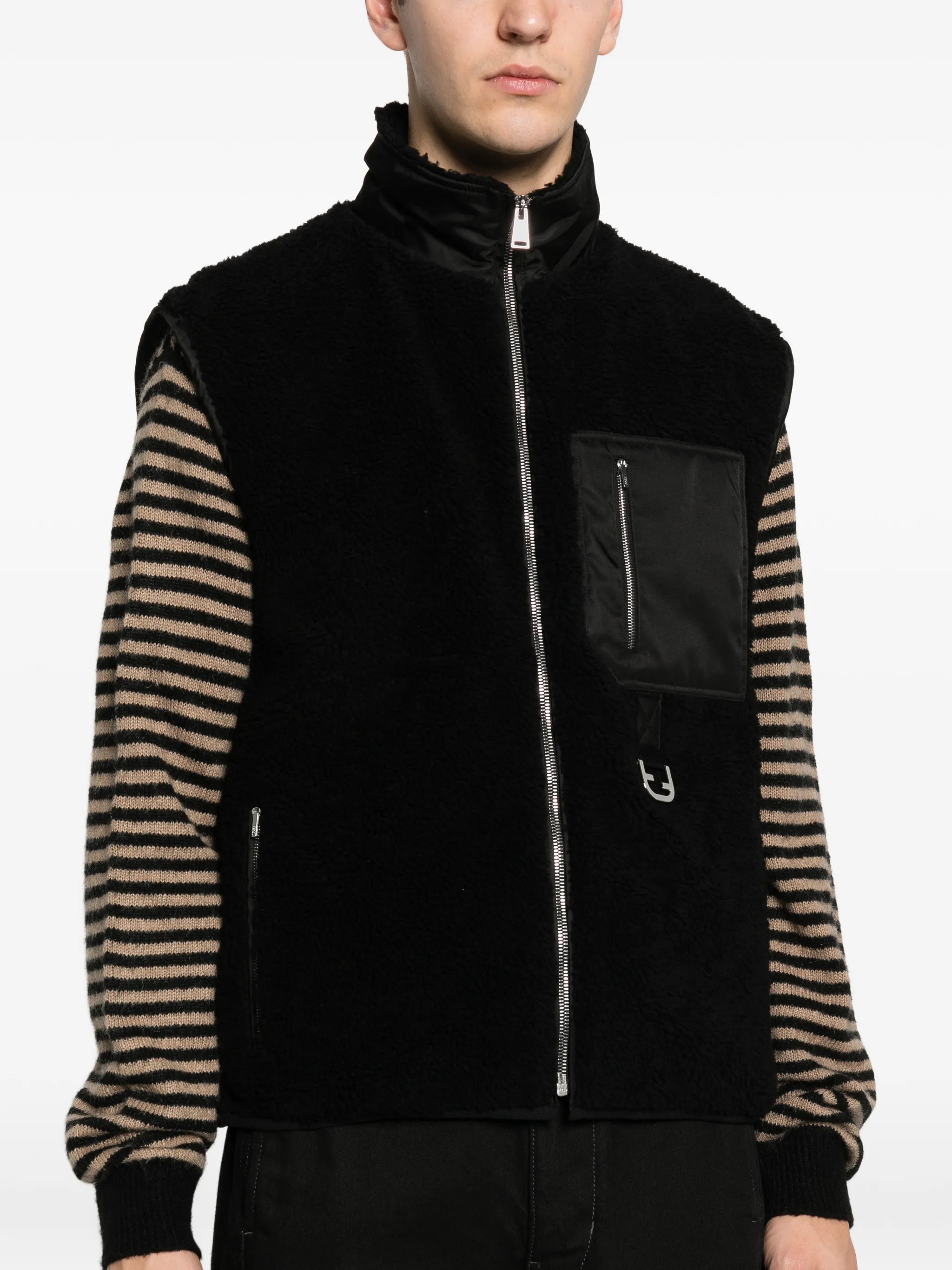 zip-up chest-pocket gilet