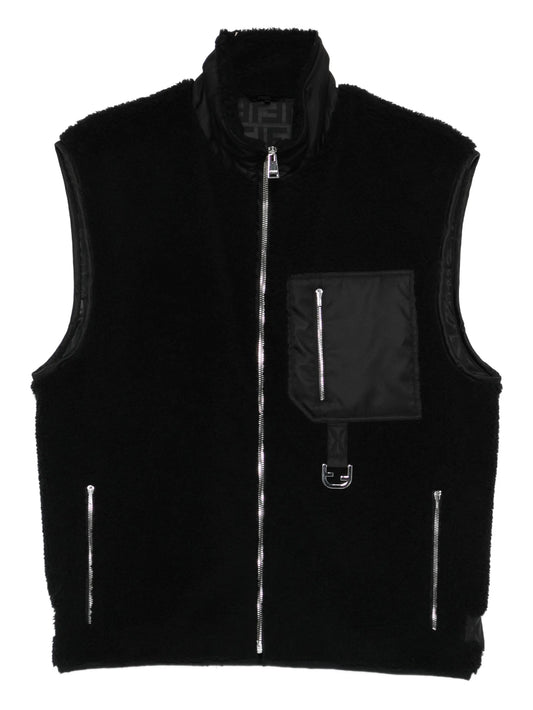 zip-up chest-pocket gilet