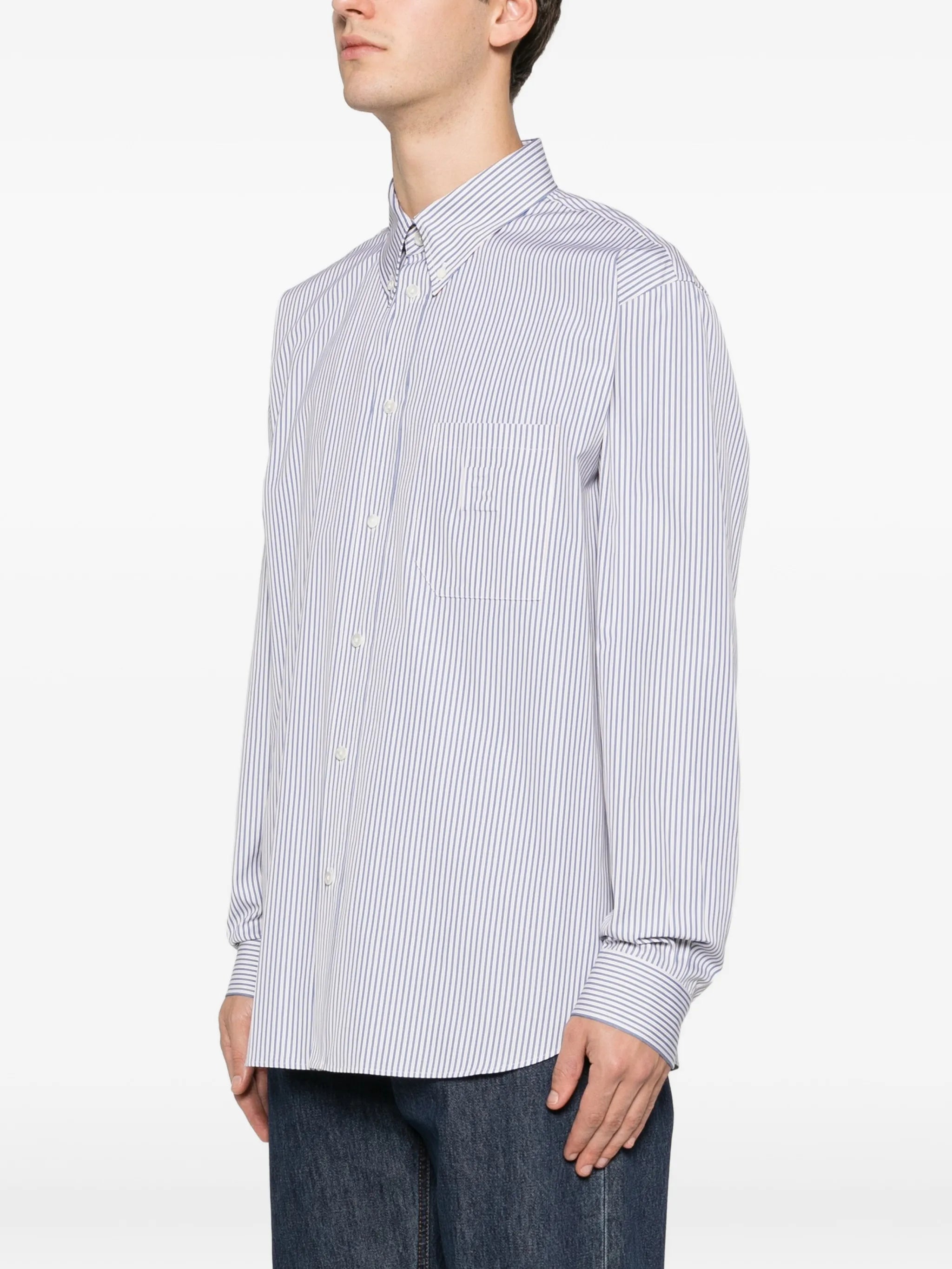 striped long-sleeved shirt