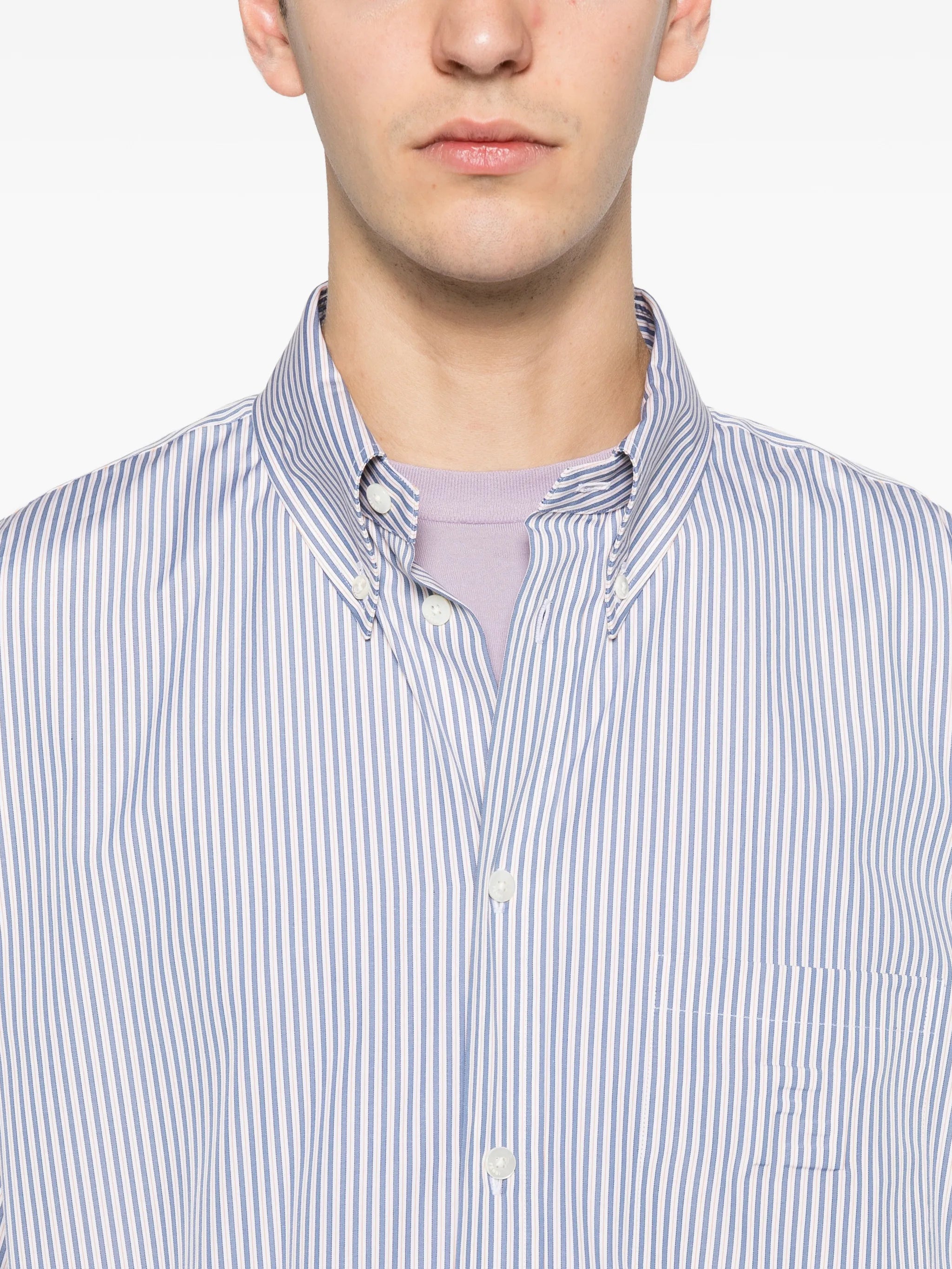 striped long-sleeved shirt