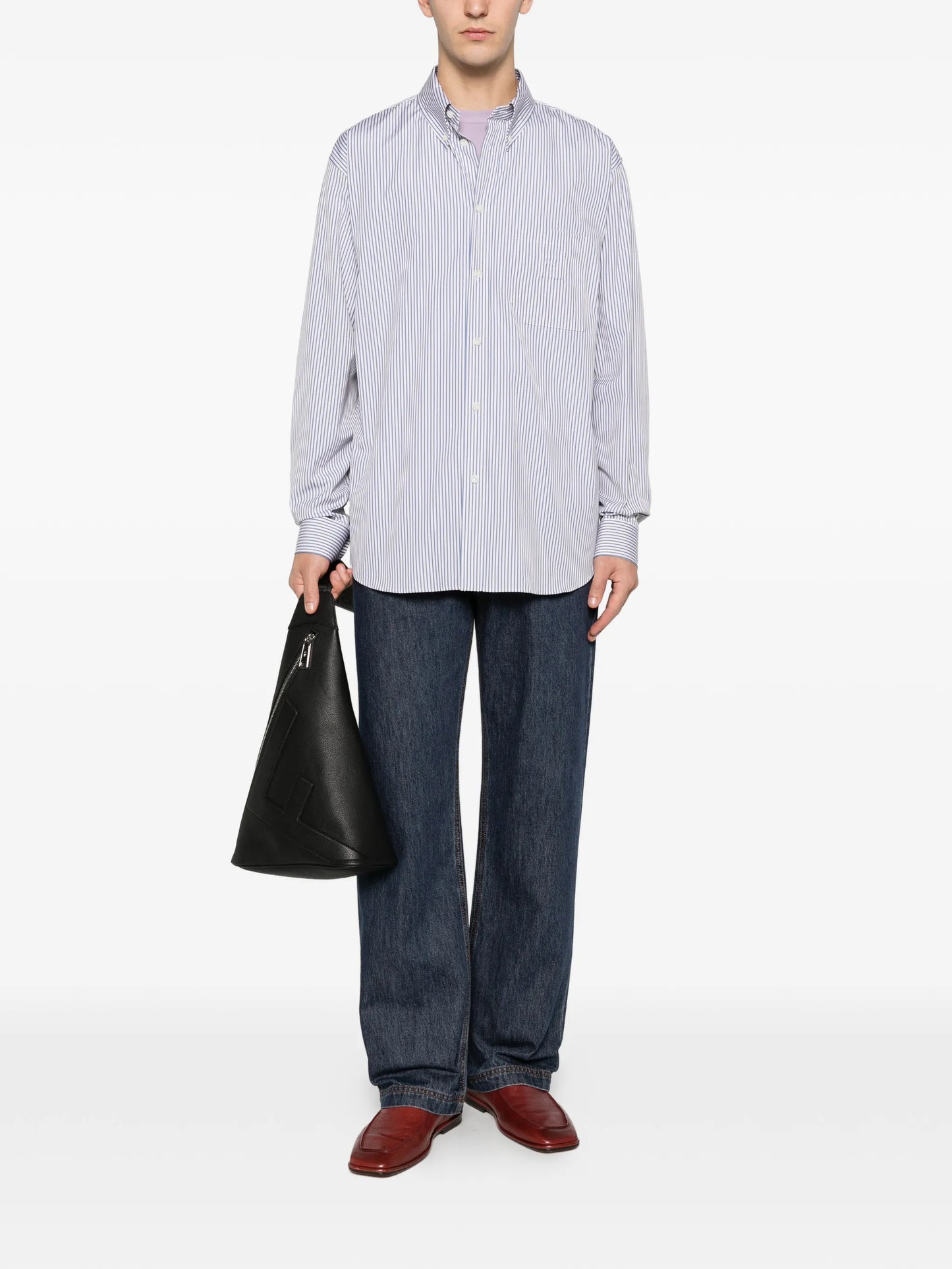 striped long-sleeved shirt