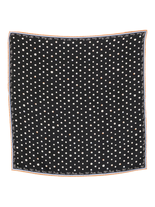 Falena Dots print silk scarf