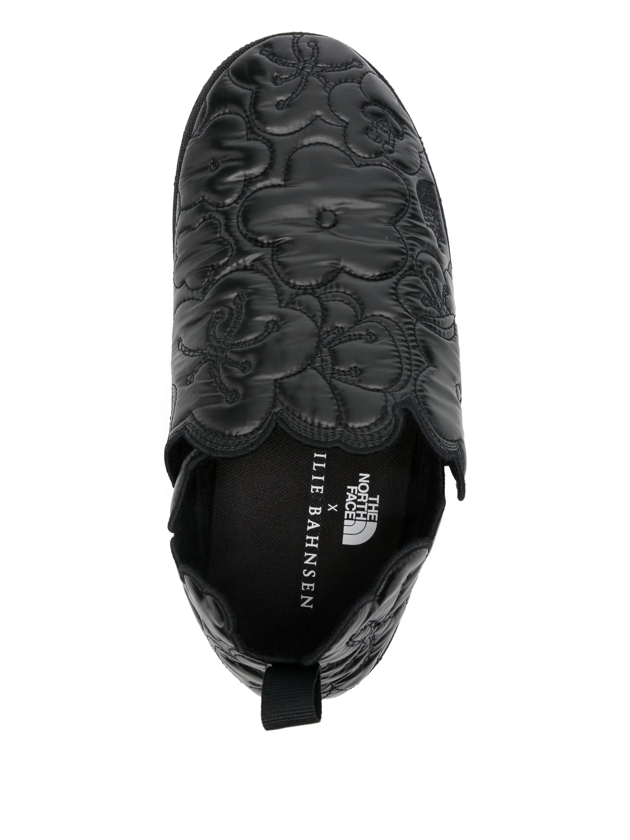 floral quilted mules