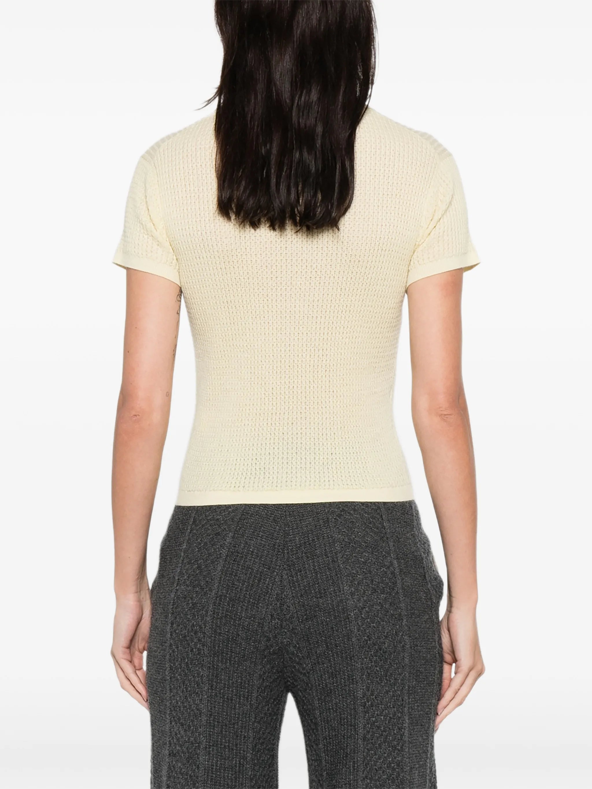 shrunken-effect polo top