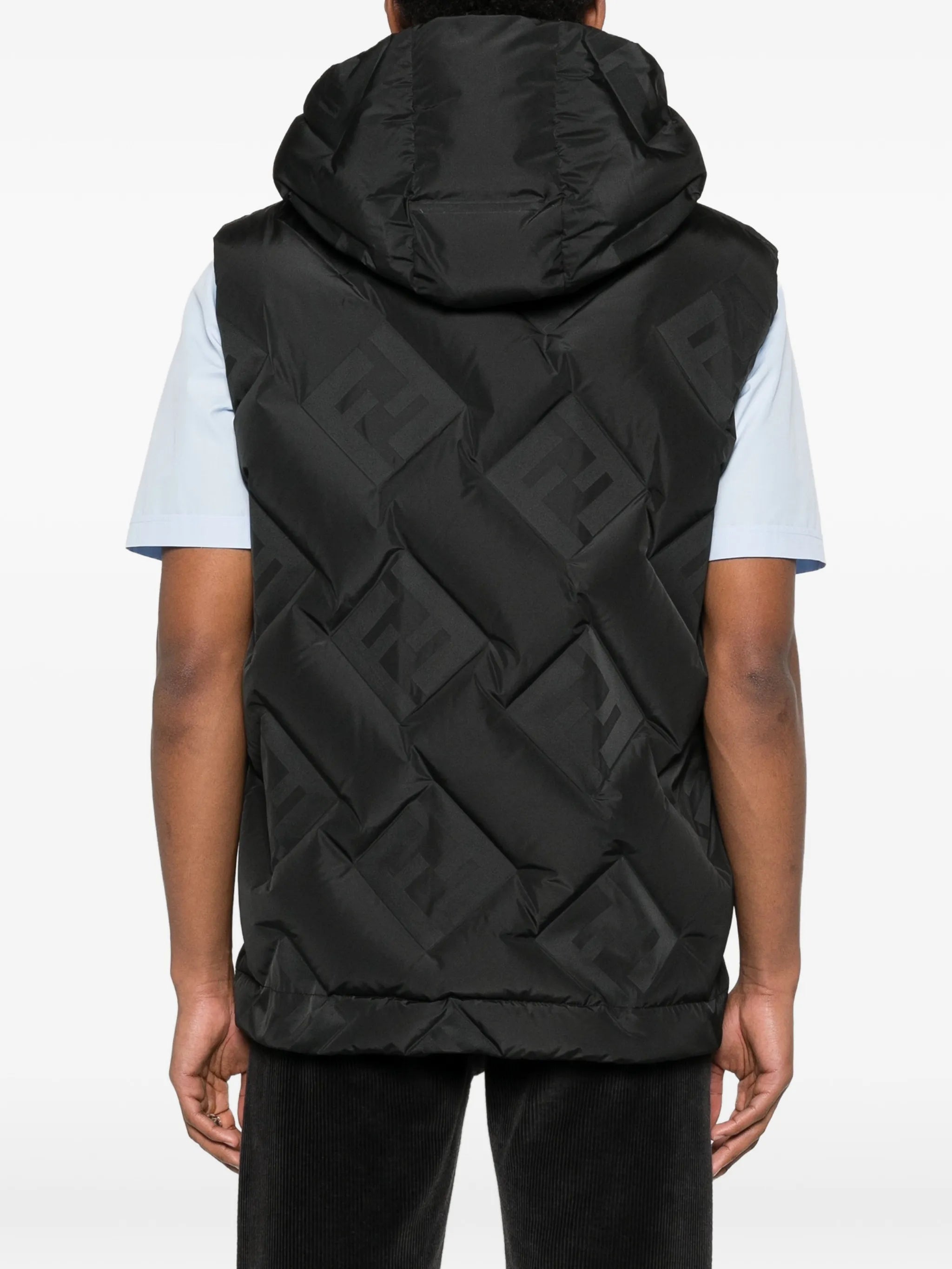 FF-jacquard hooded gilet