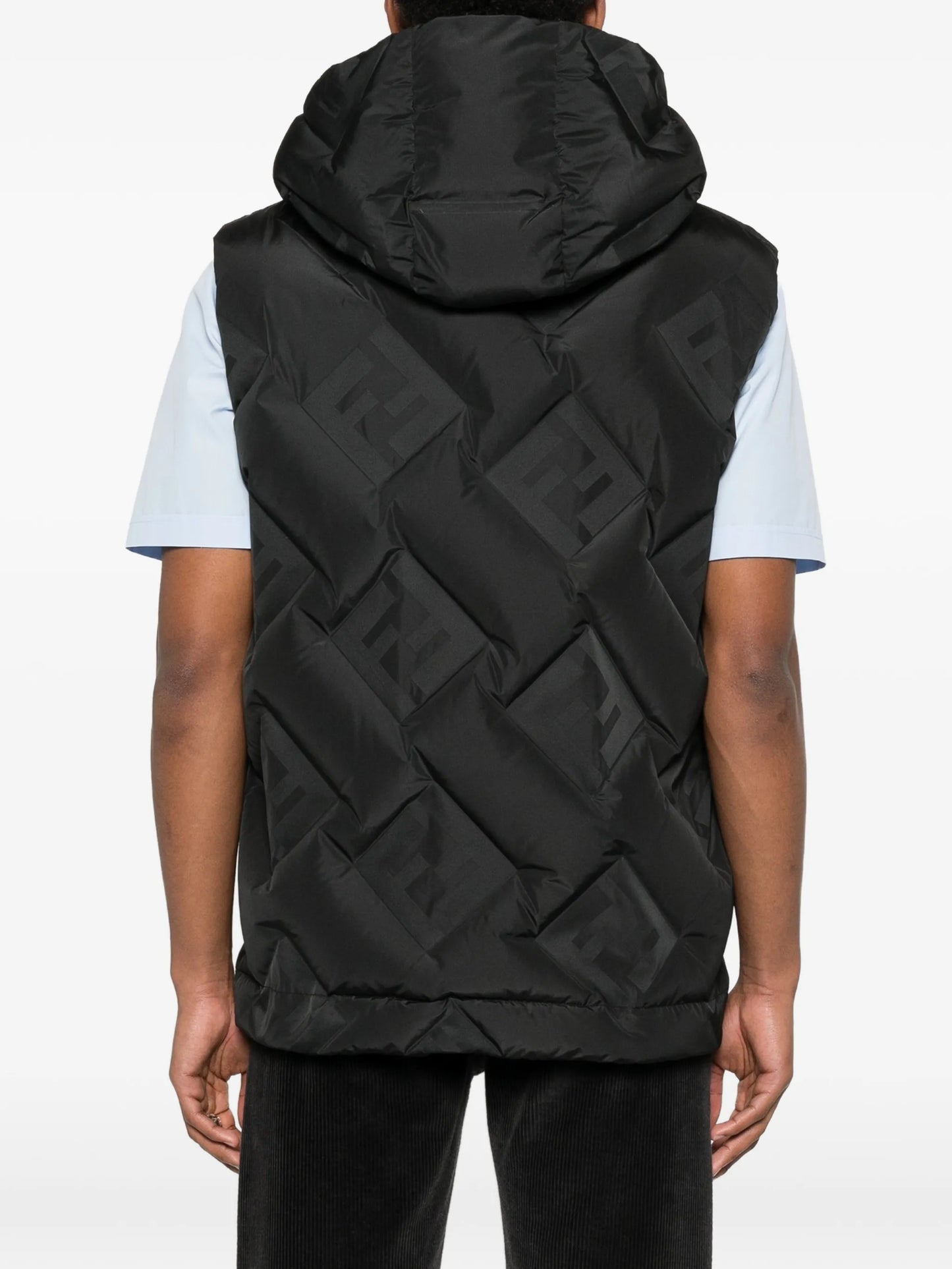 FF-jacquard hooded gilet