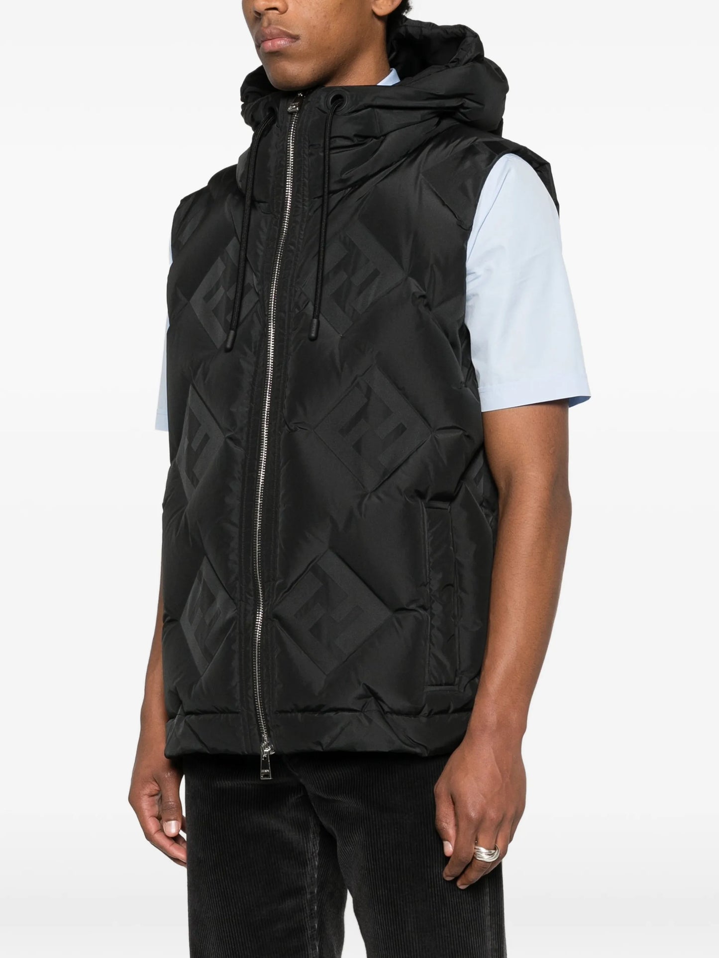 FF-jacquard hooded gilet