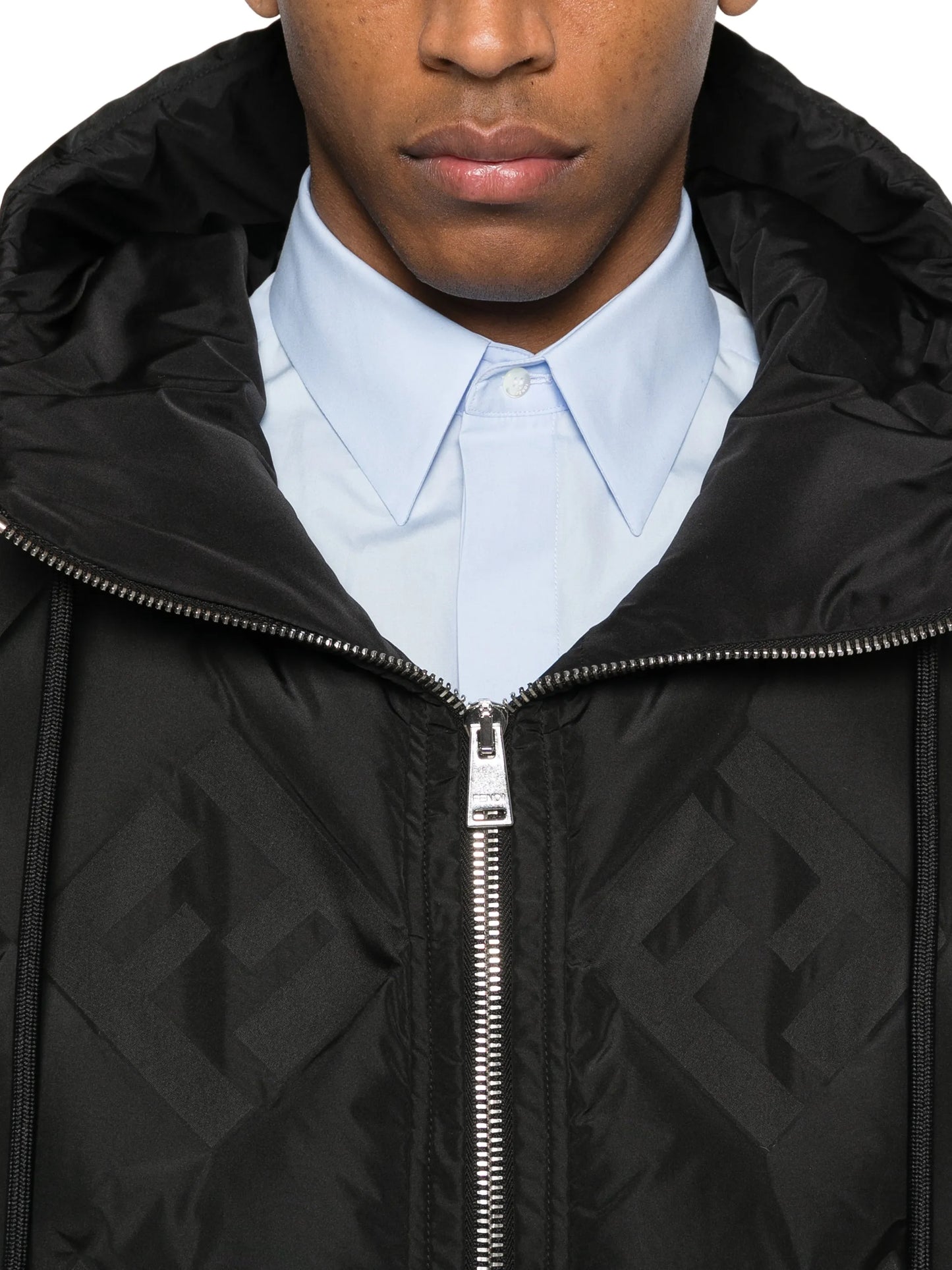 FF-jacquard hooded gilet