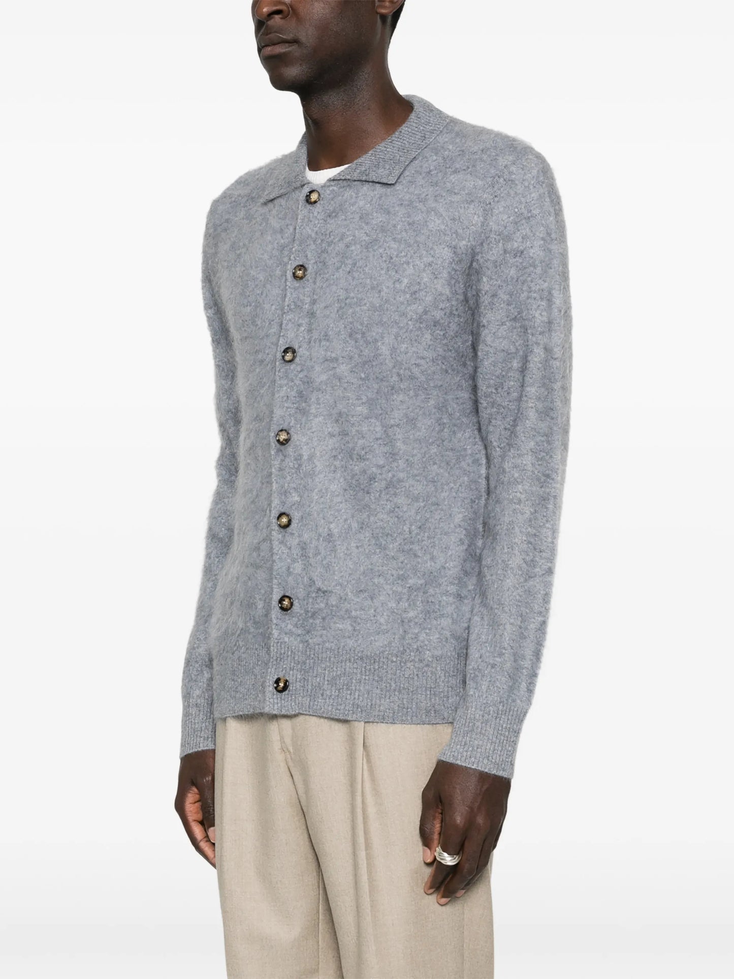 Mr Brown button-down collared cardigan