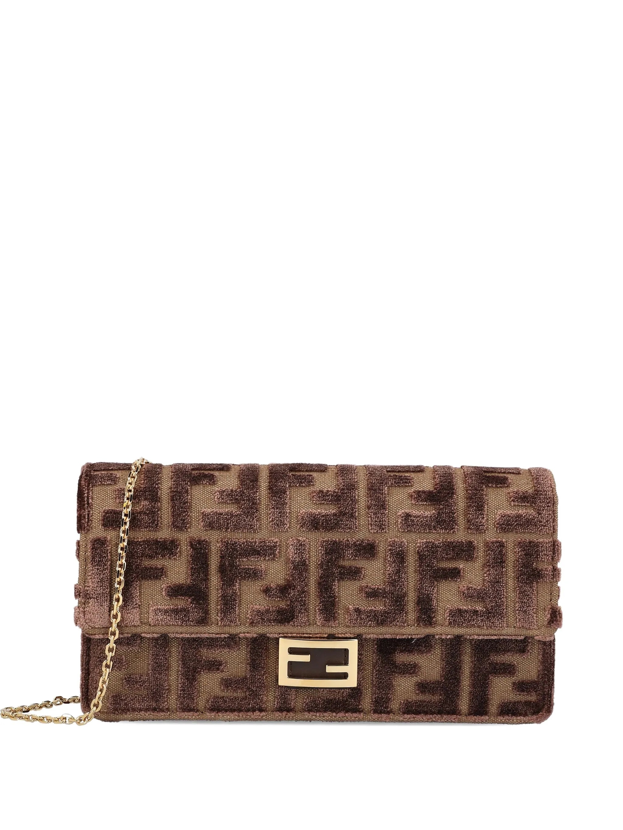 jacquard-pattern buckle shoulder bag