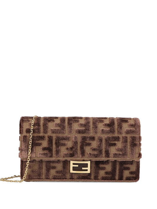 jacquard-pattern buckle shoulder bag