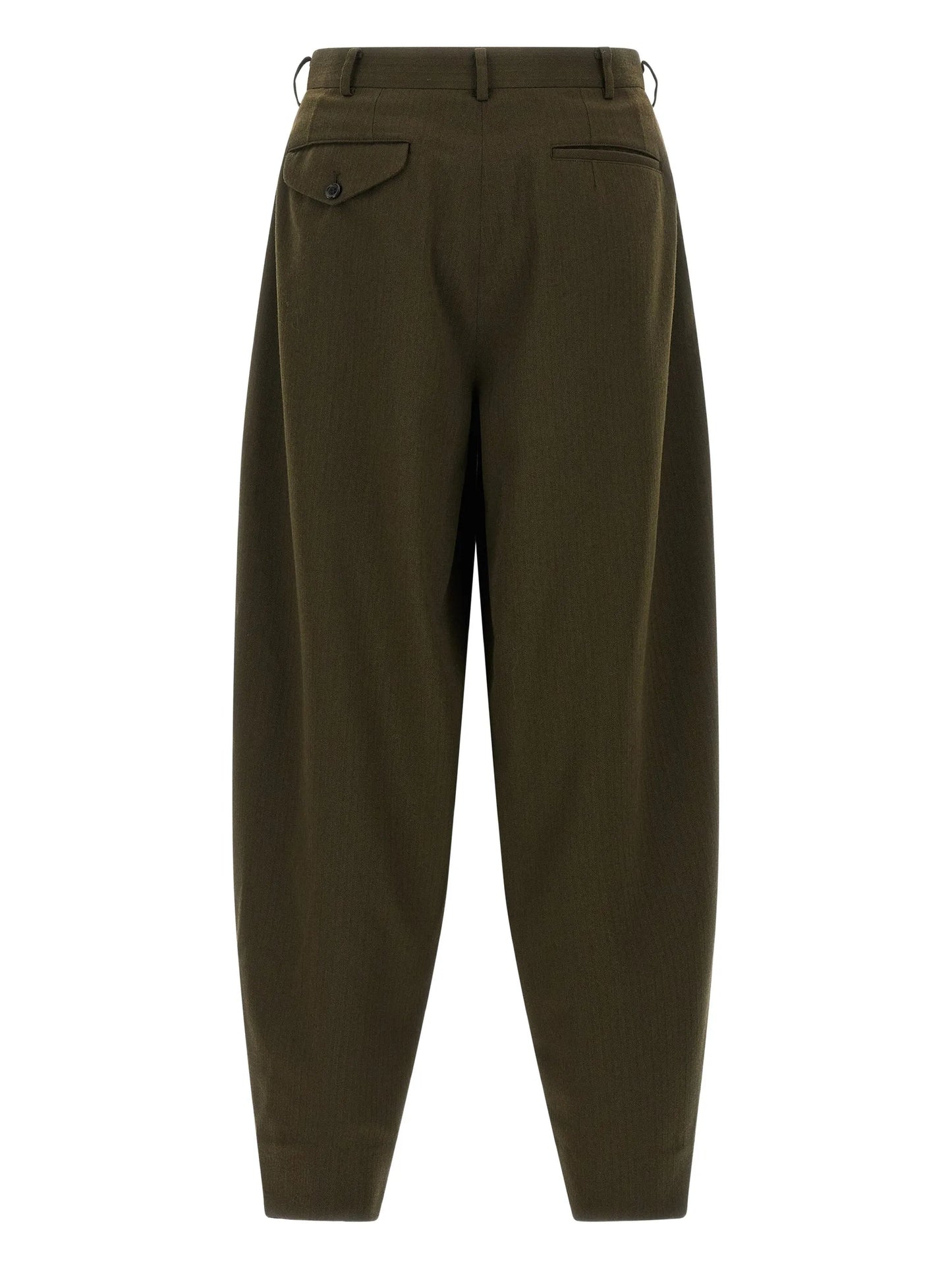 Herringbone pleated trousers
