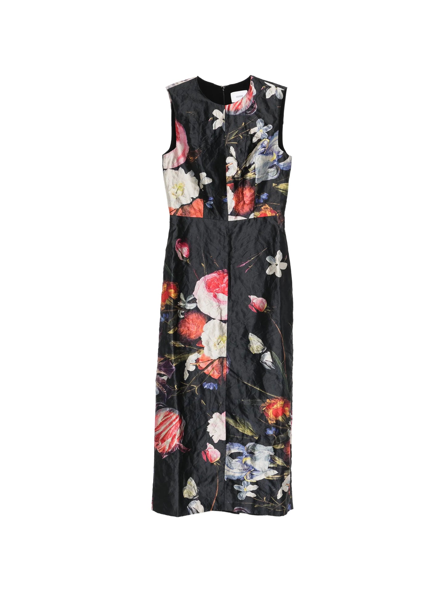 sleeveless floral midi dress