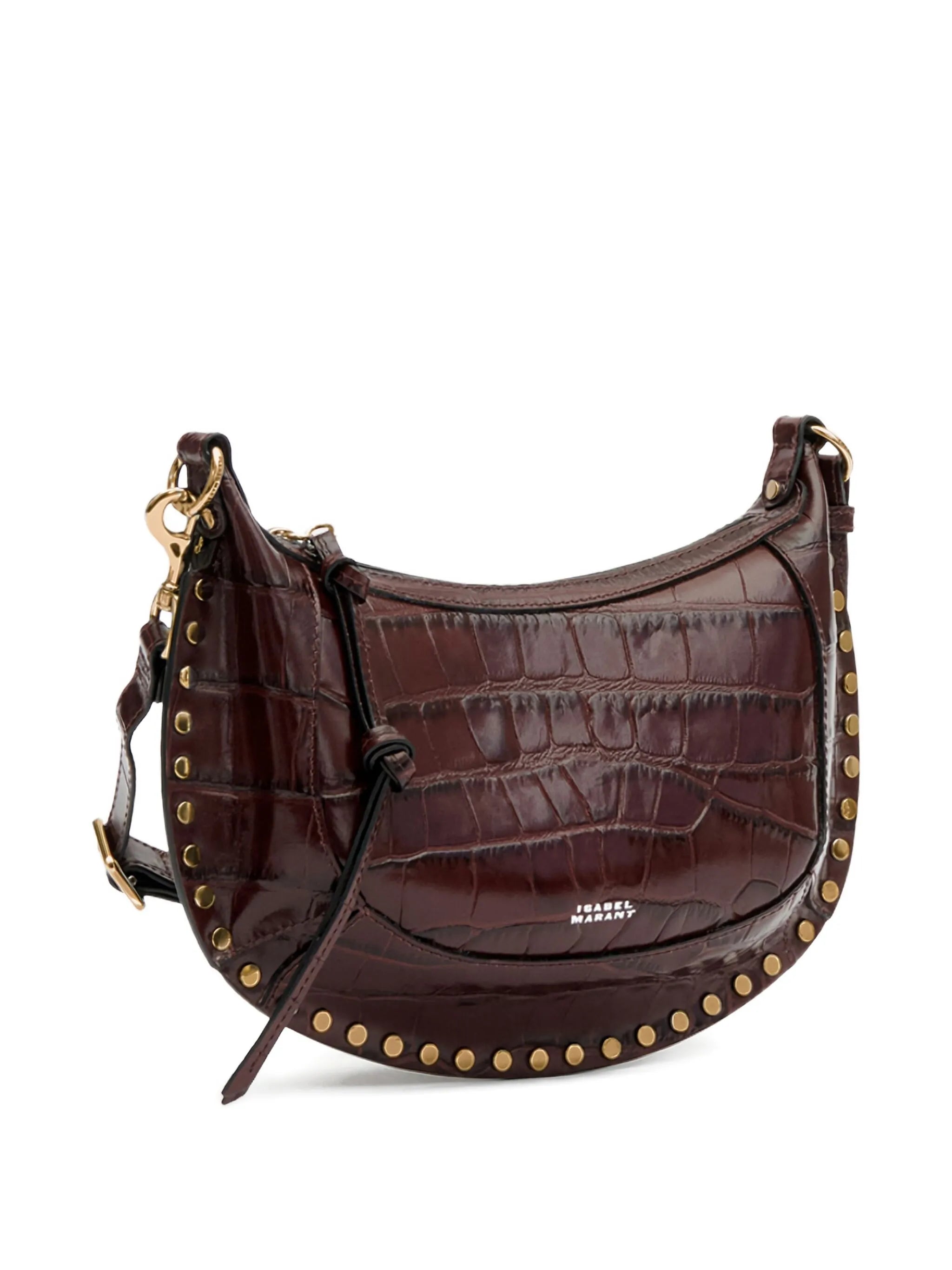 Oskan studded croc-embossed shoulder bag