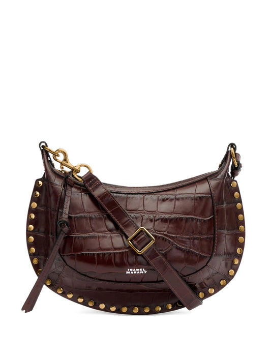 Oskan studded croc-embossed shoulder bag