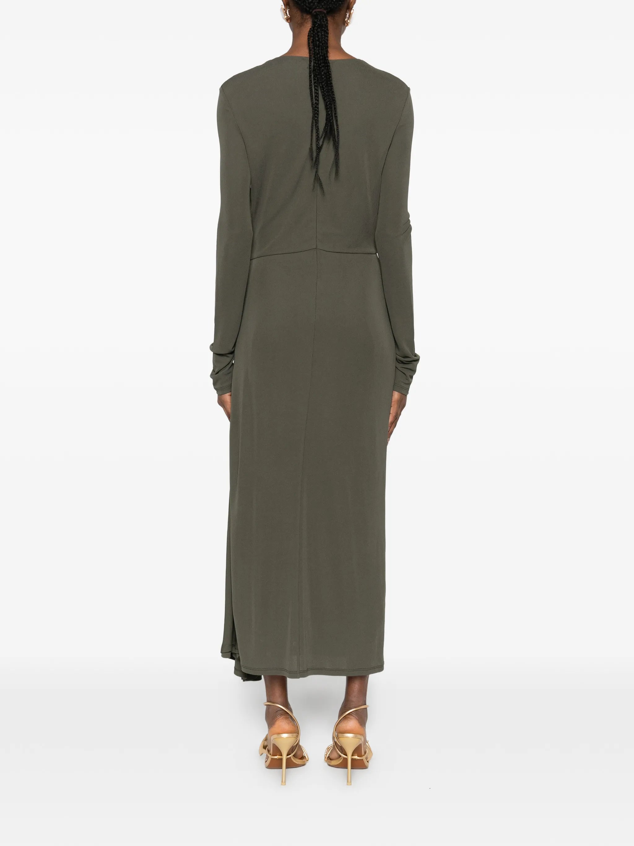 long-sleeve midi dress