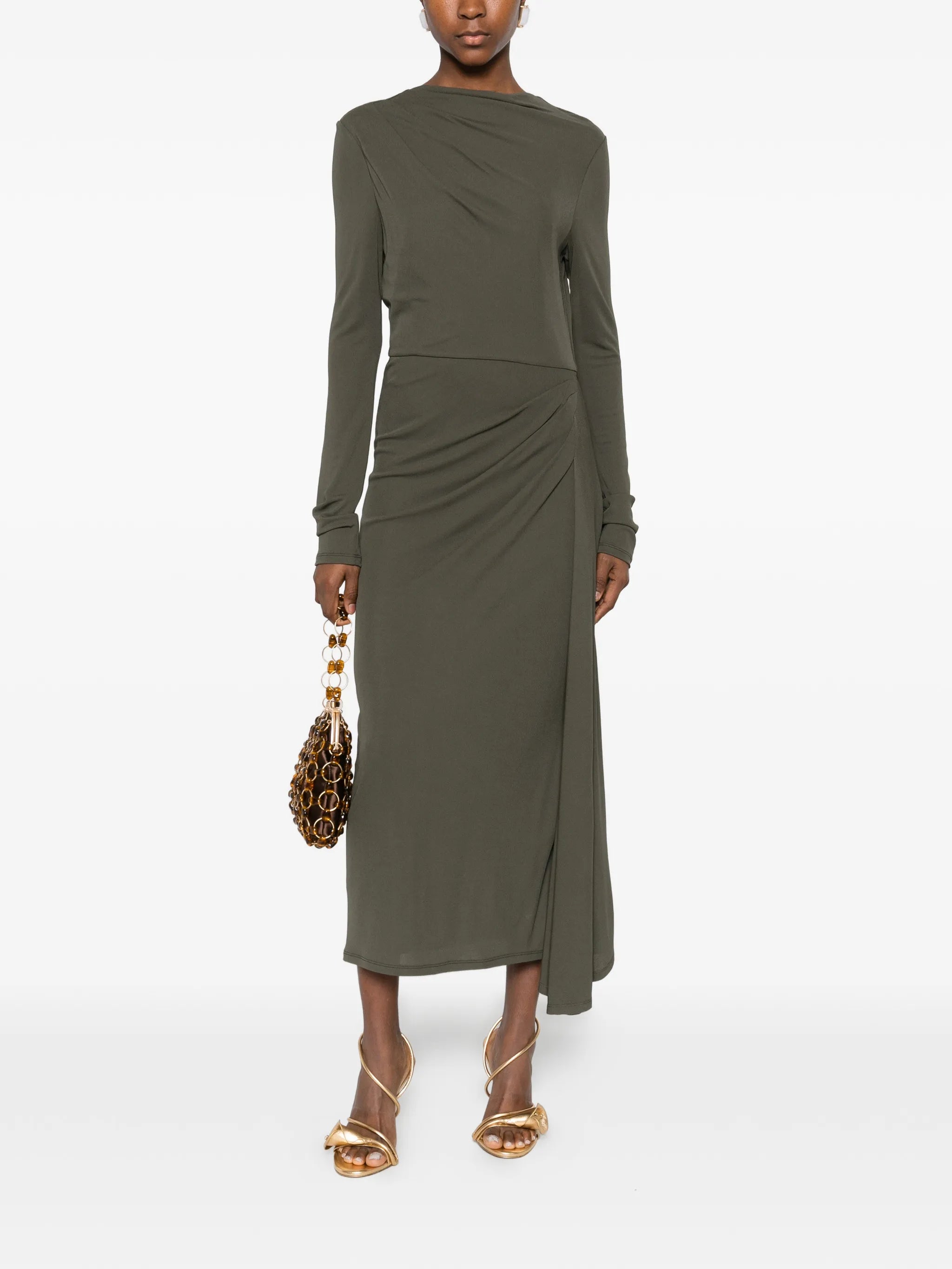 long-sleeve midi dress