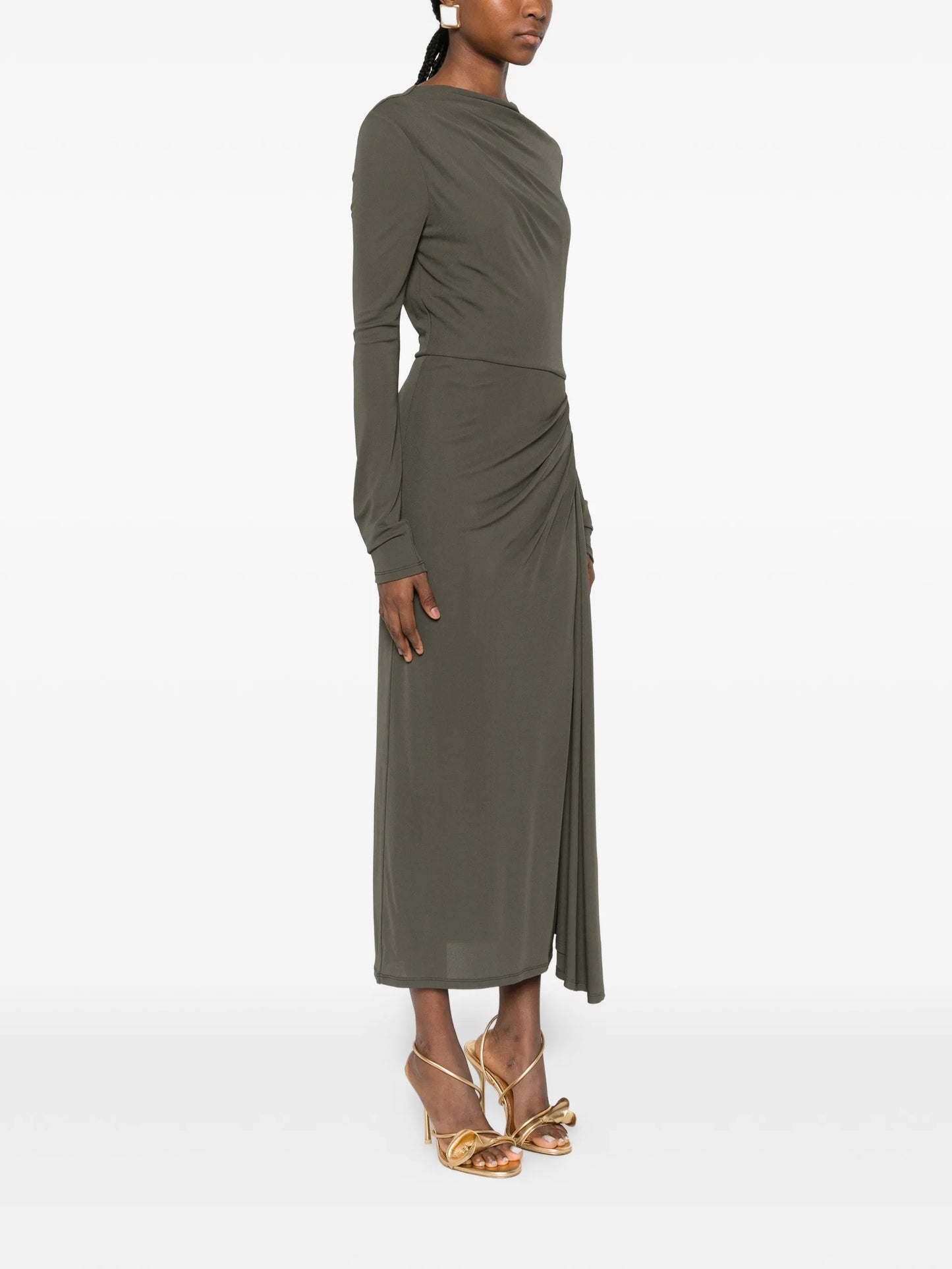 long-sleeve midi dress