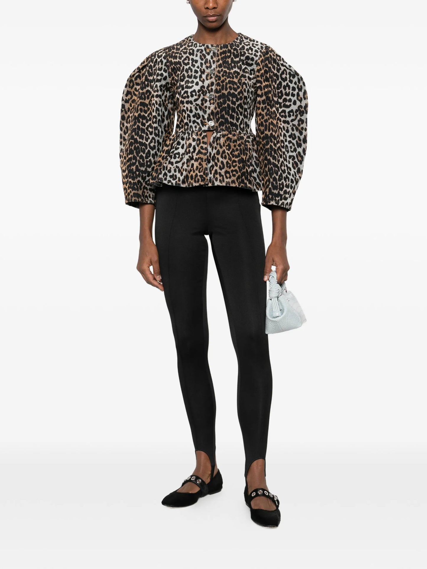 animal-print fitted jacket