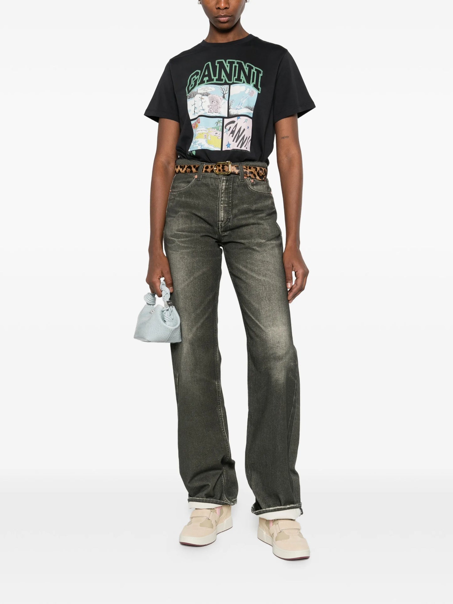 bear comic print T-shirt