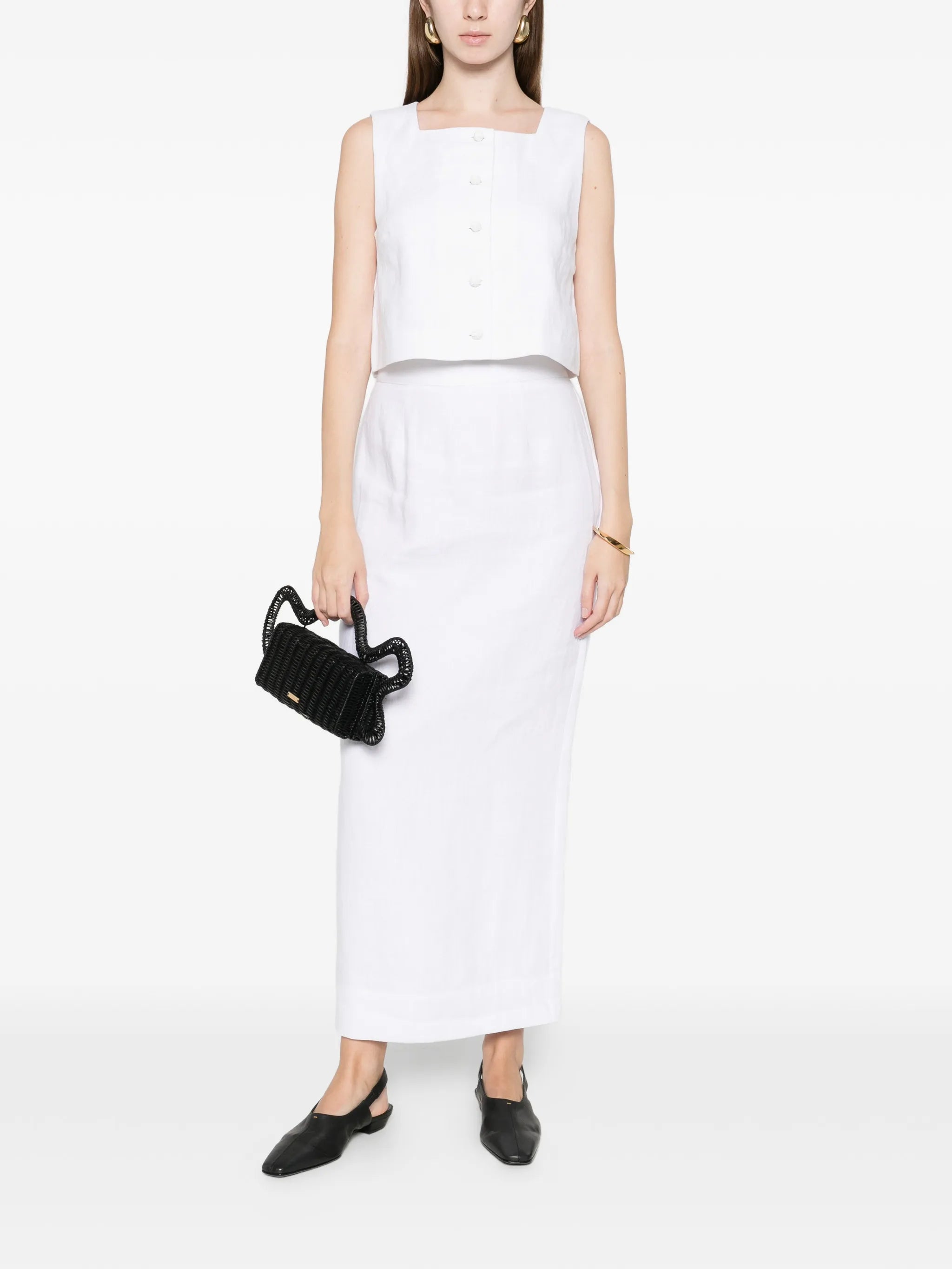 Emma tailored long pencil Skirt