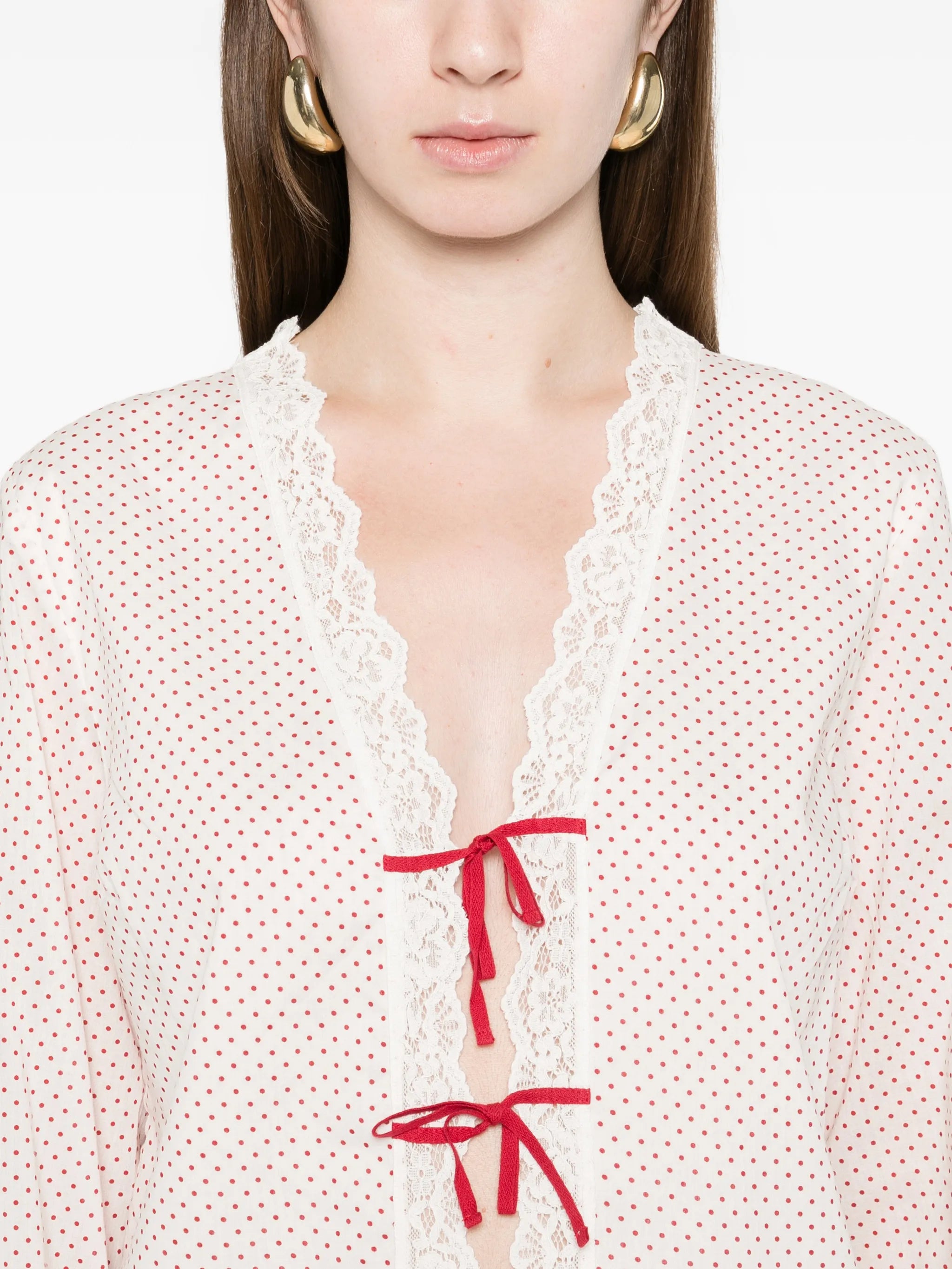 Marlowe lace bows blouse