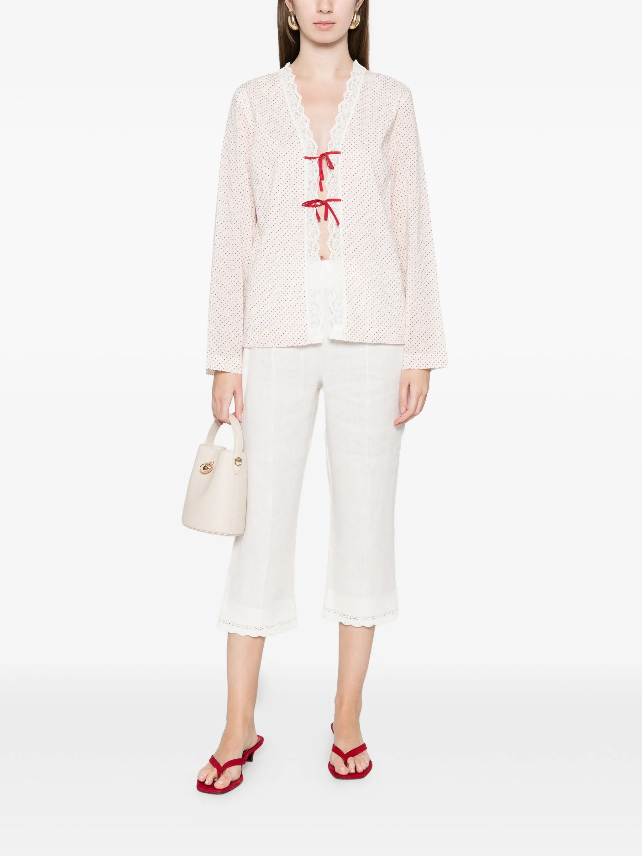 Marlowe lace bows blouse