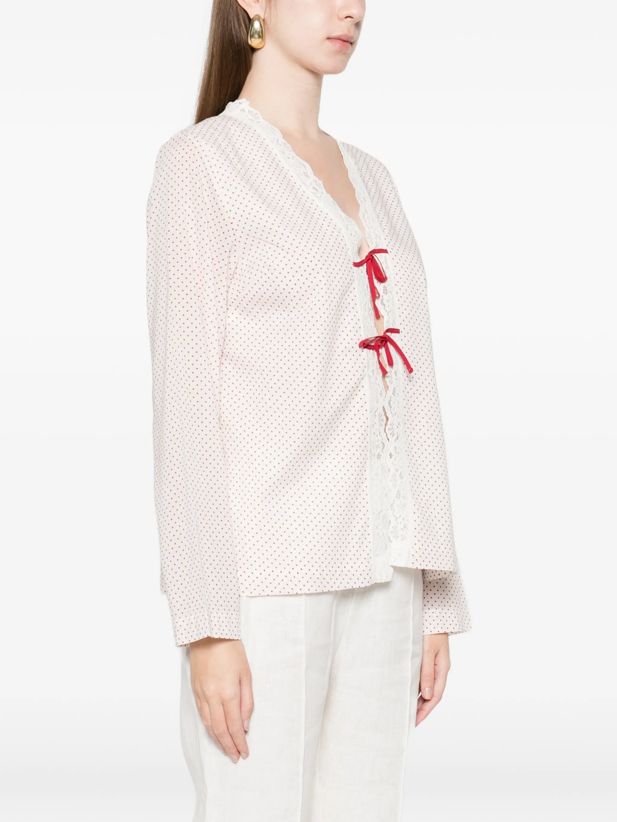 Marlowe lace bows blouse