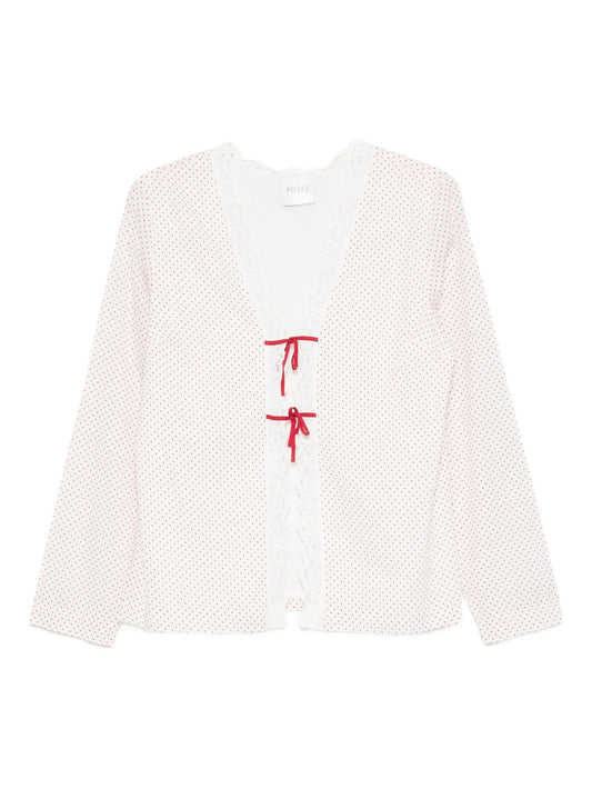 Marlowe lace bows blouse