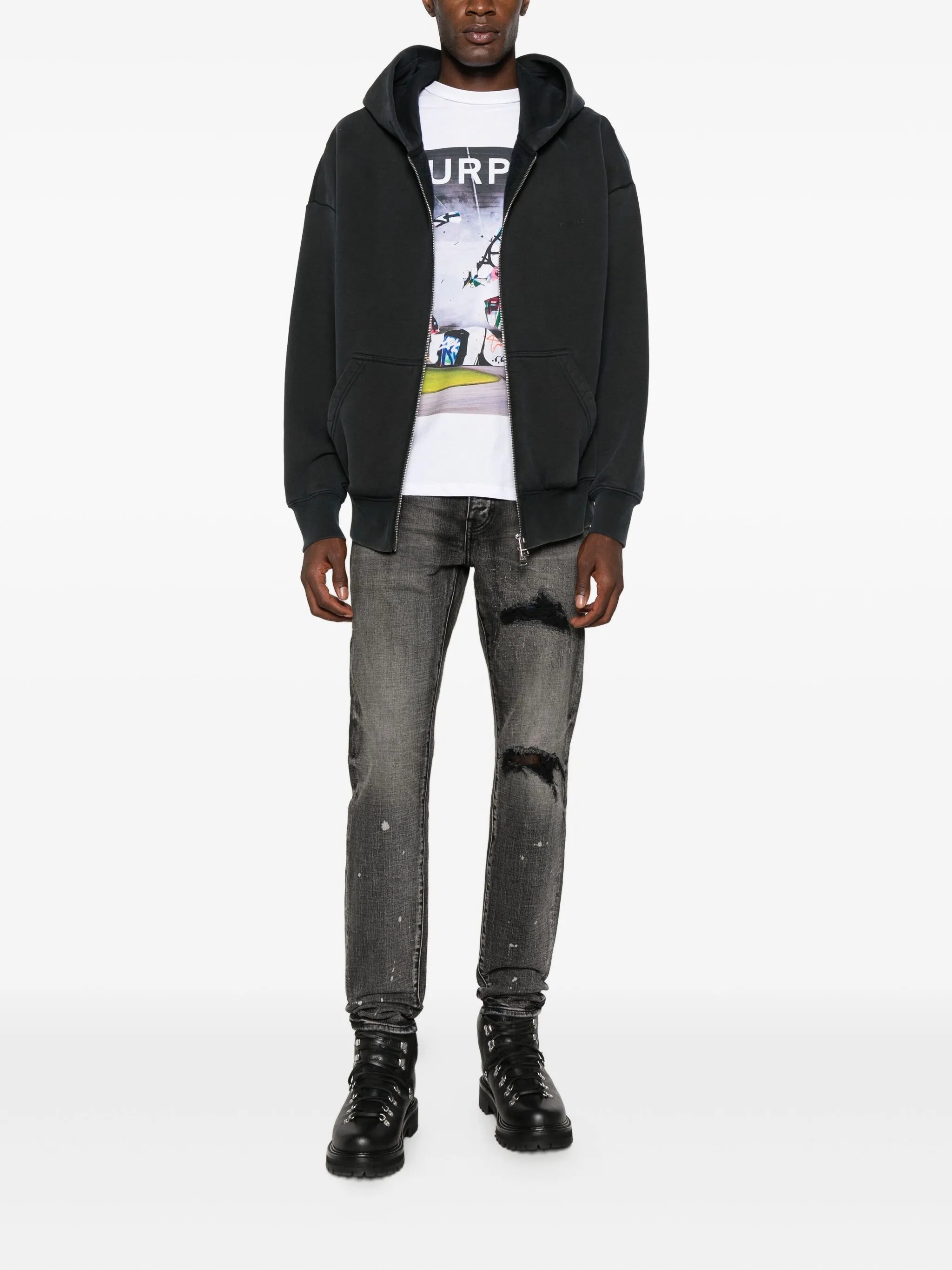 P001 plaid patch pants