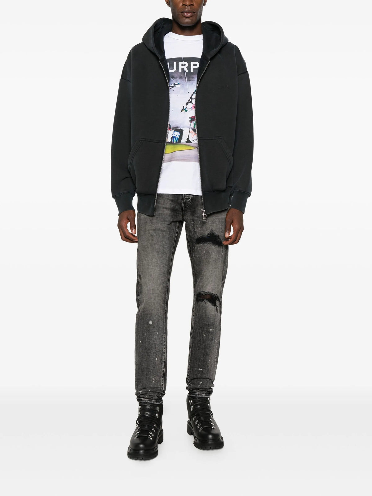 P001 plaid patch pants
