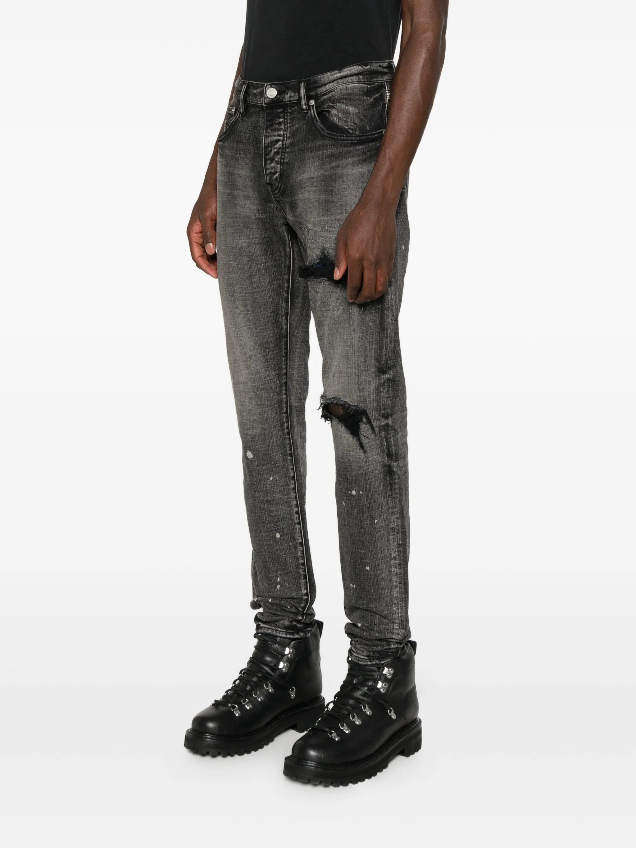 P001 plaid patch pants