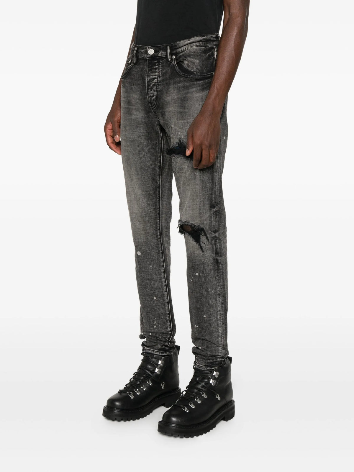 P001 plaid patch pants