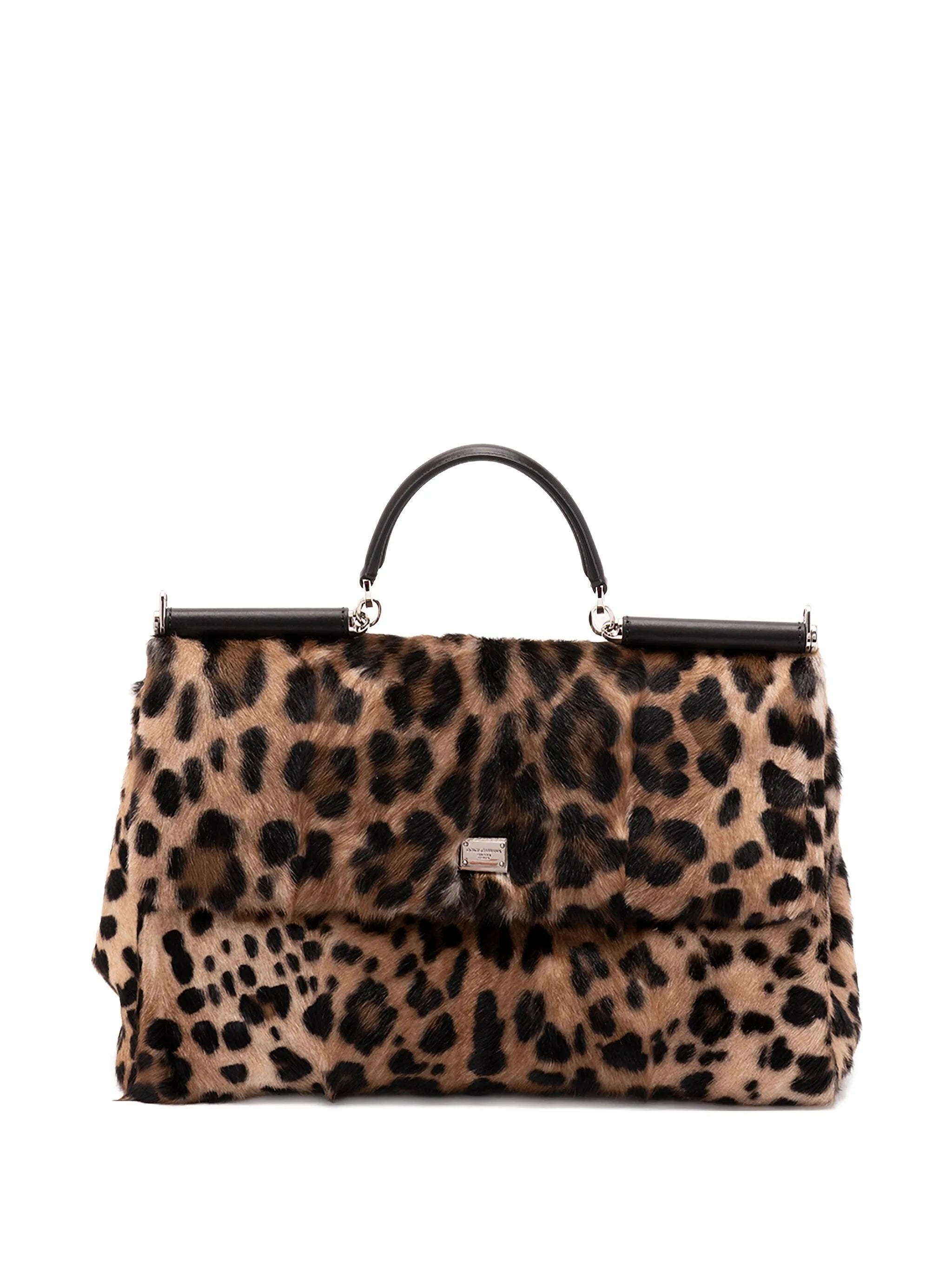 leopard-print tote bag