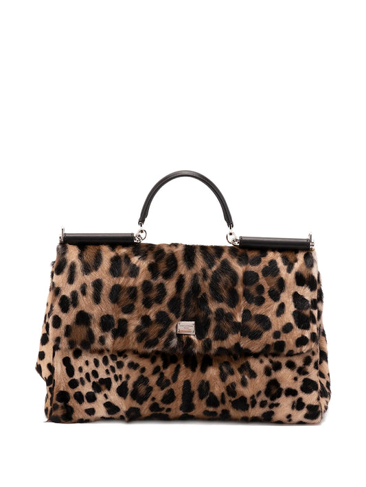 leopard-print tote bag