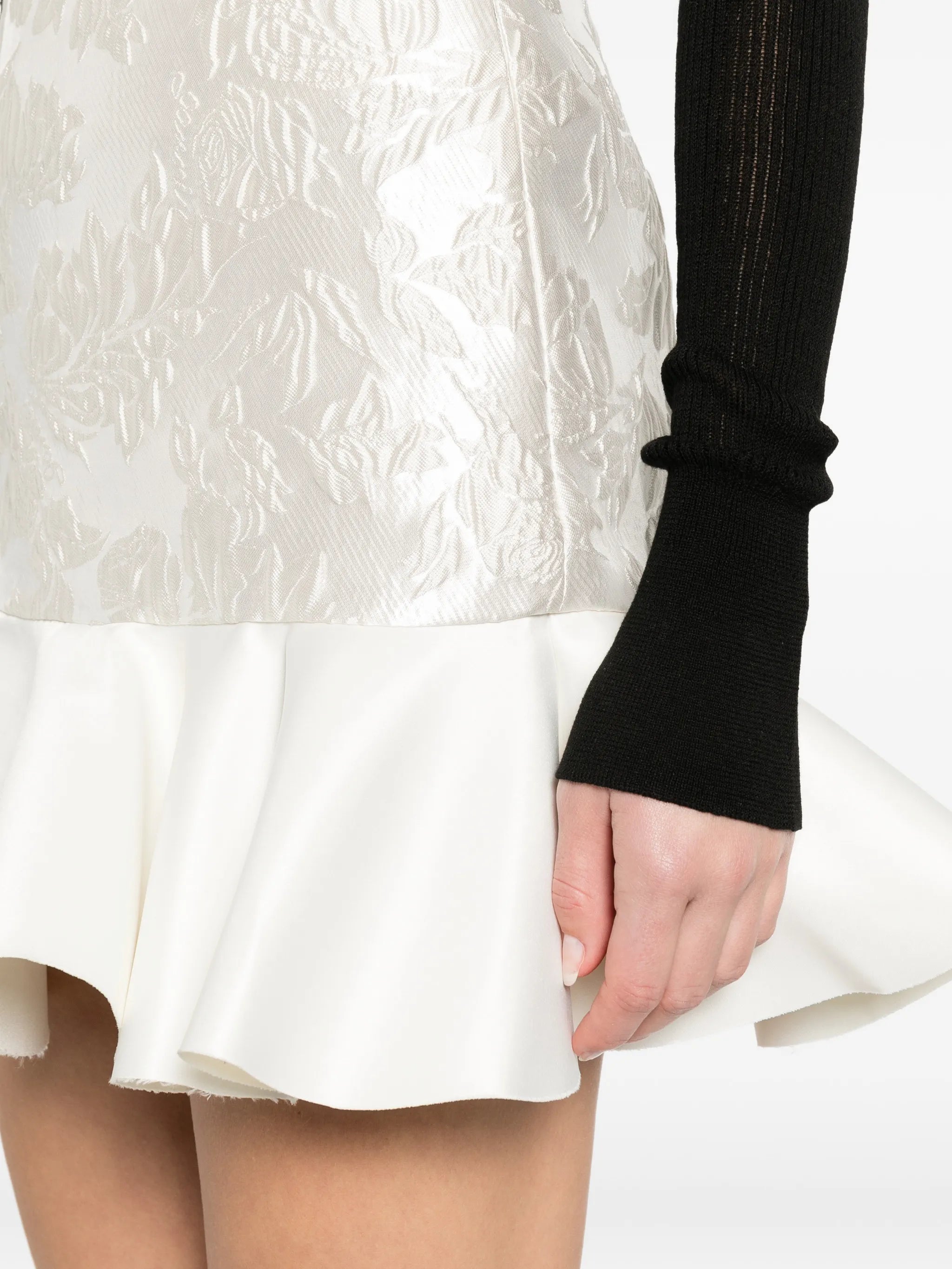 cloqué ruffled mini skirt