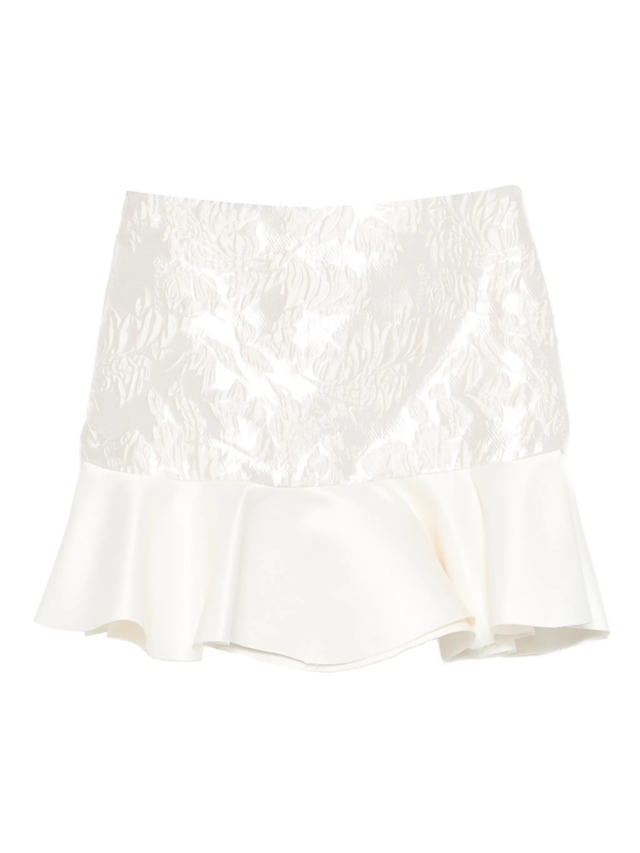 cloqué ruffled mini skirt