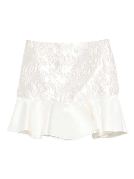 cloqué ruffled mini skirt