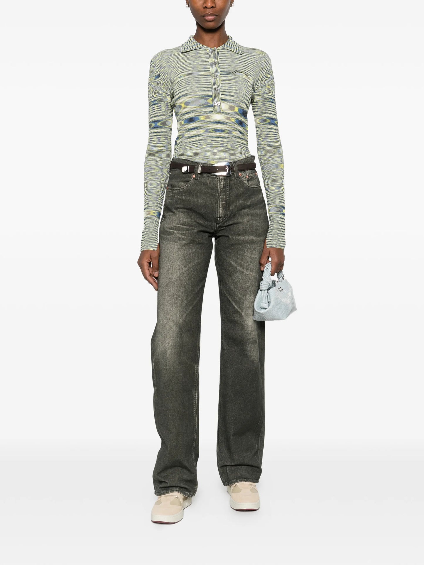 polo shirt in spacedyed knit