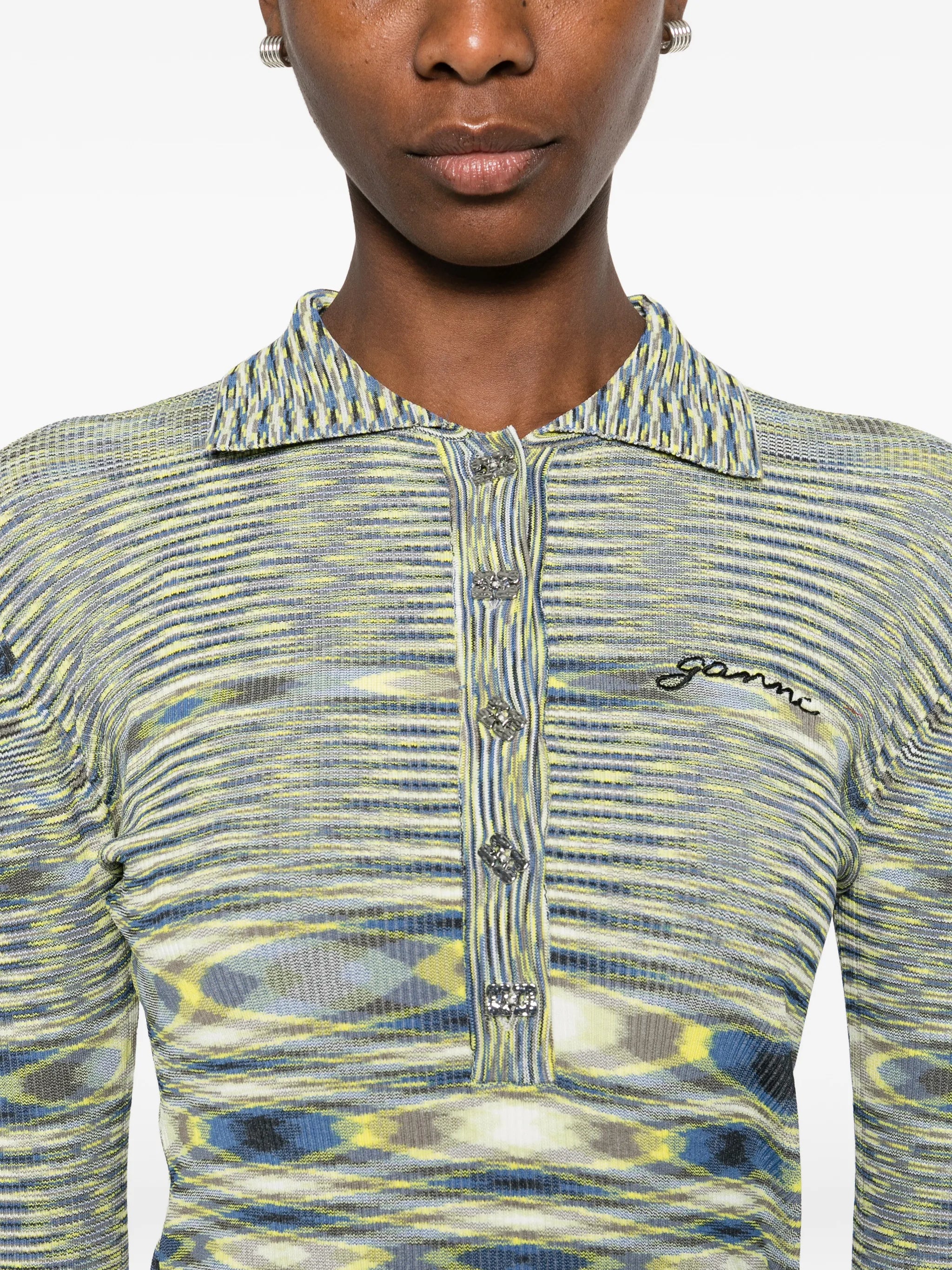 polo shirt in spacedyed knit