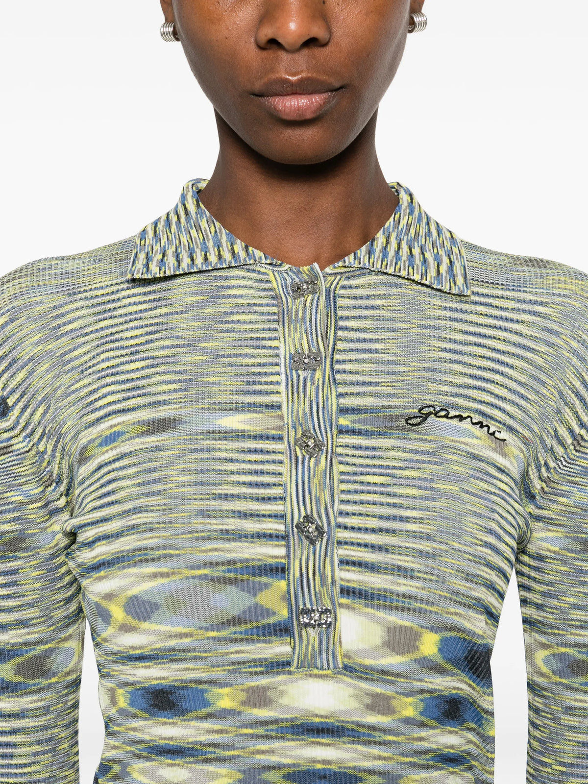 polo shirt in spacedyed knit