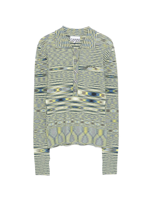 polo shirt in spacedyed knit