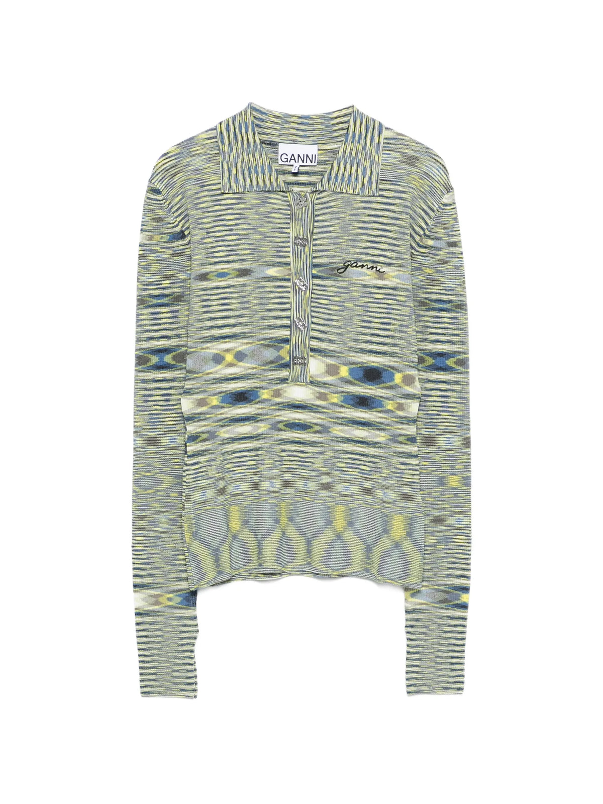 polo shirt in spacedyed knit