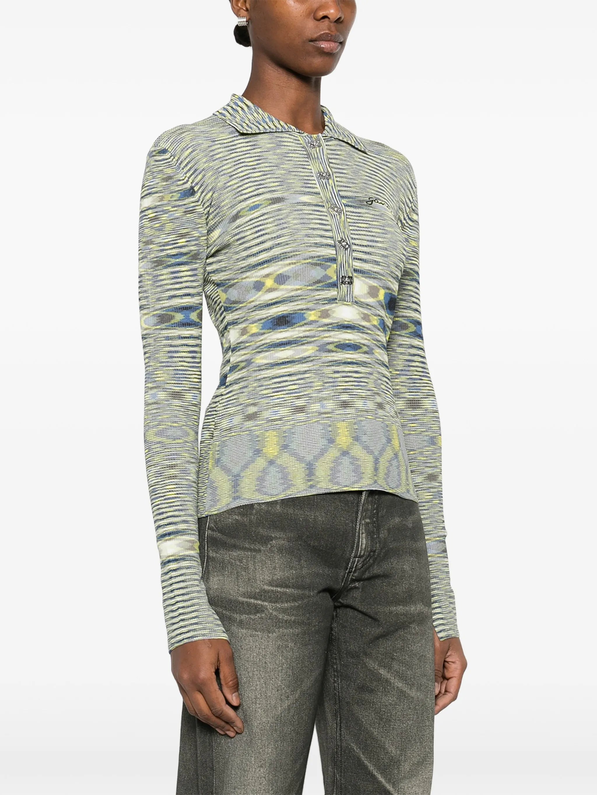 polo shirt in spacedyed knit