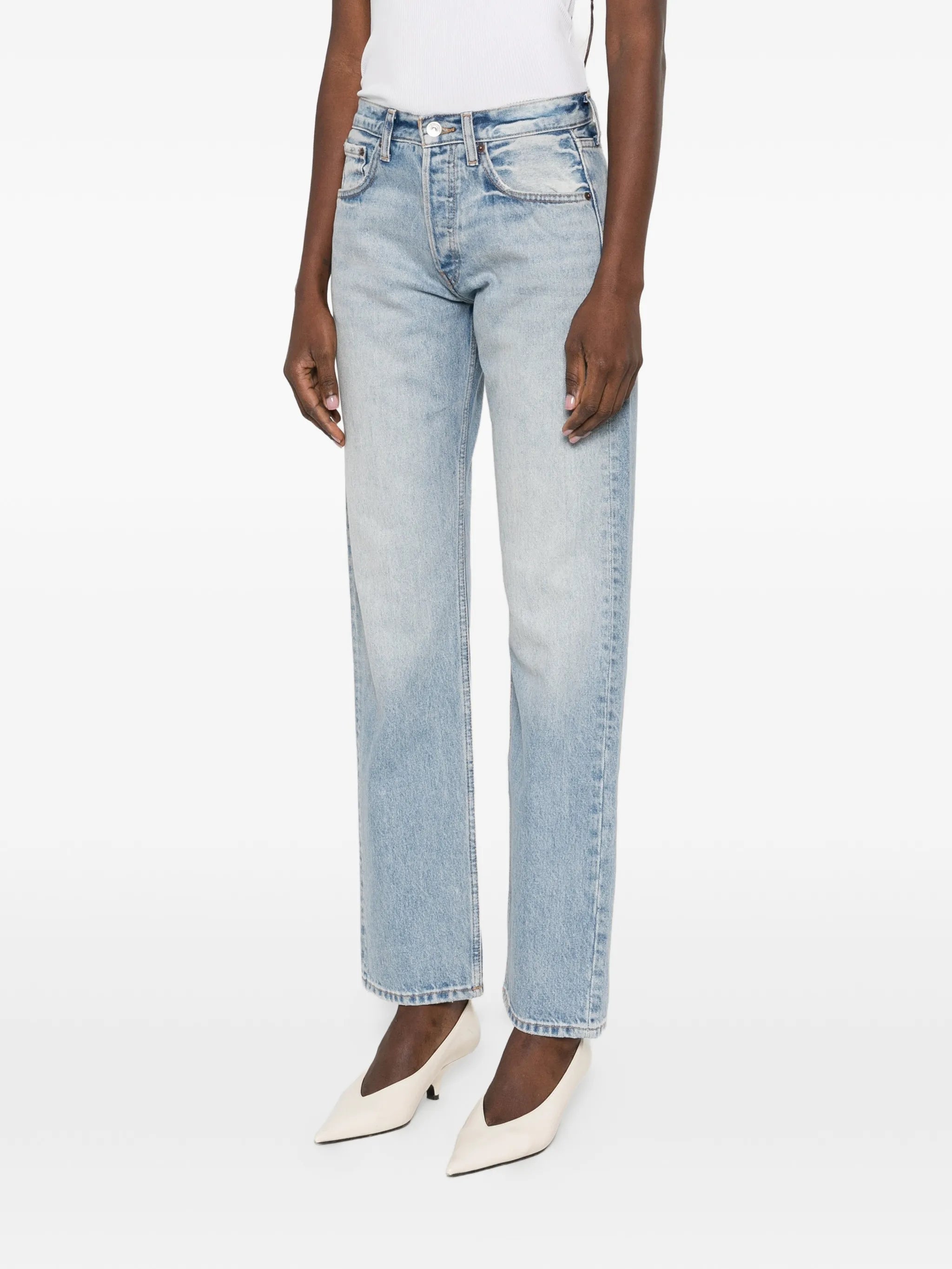 straigh-leg jeans